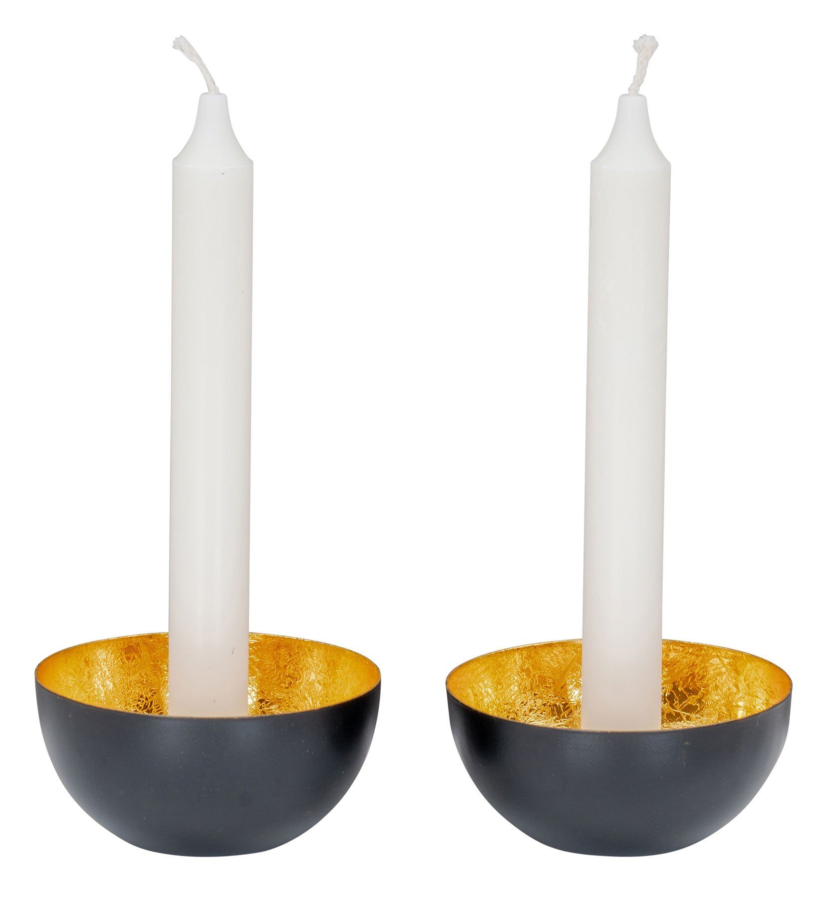 Levandeo® Kerzenständer, 2er Set Kerzenhalter Schwarz Gold Metall Kerzenständer Tischdeko