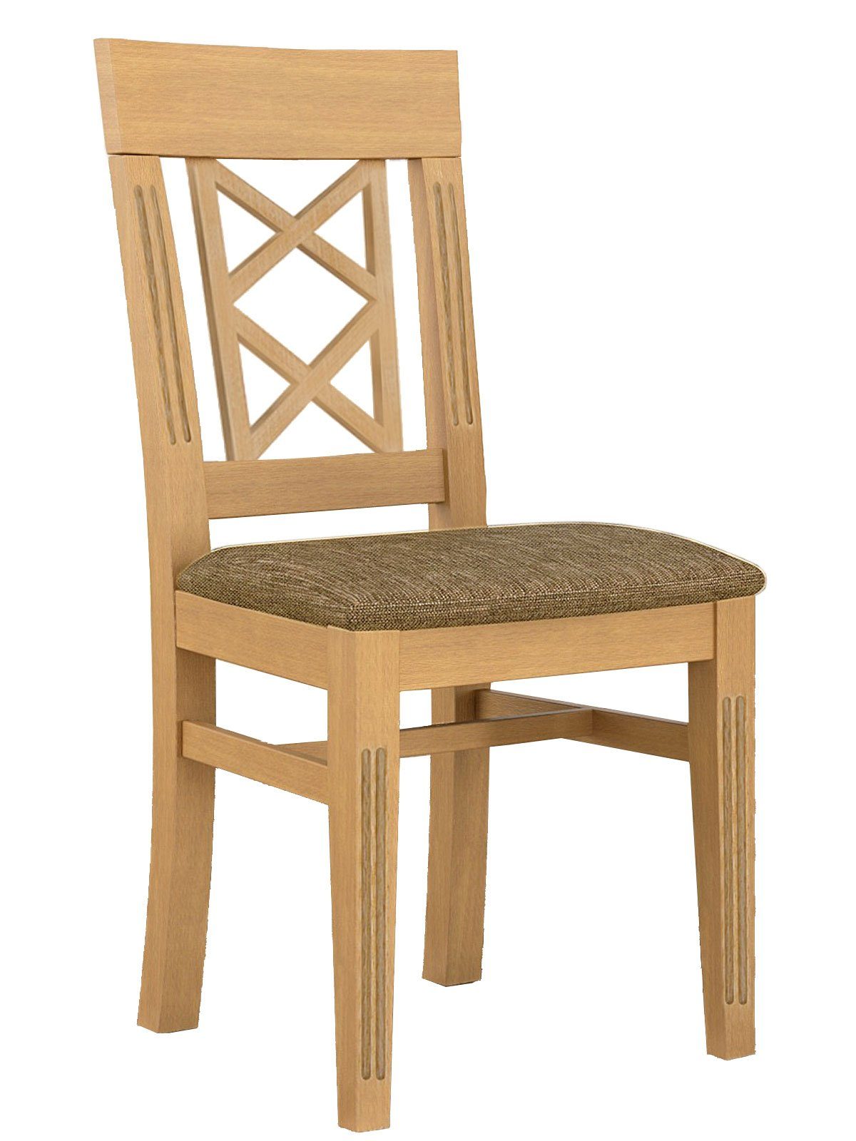Casamia Esszimmerstuhl Esszimmer-Stuhl mit Festpolsterkissen Chalet Pinie massiv Pinie karamell | Stühle