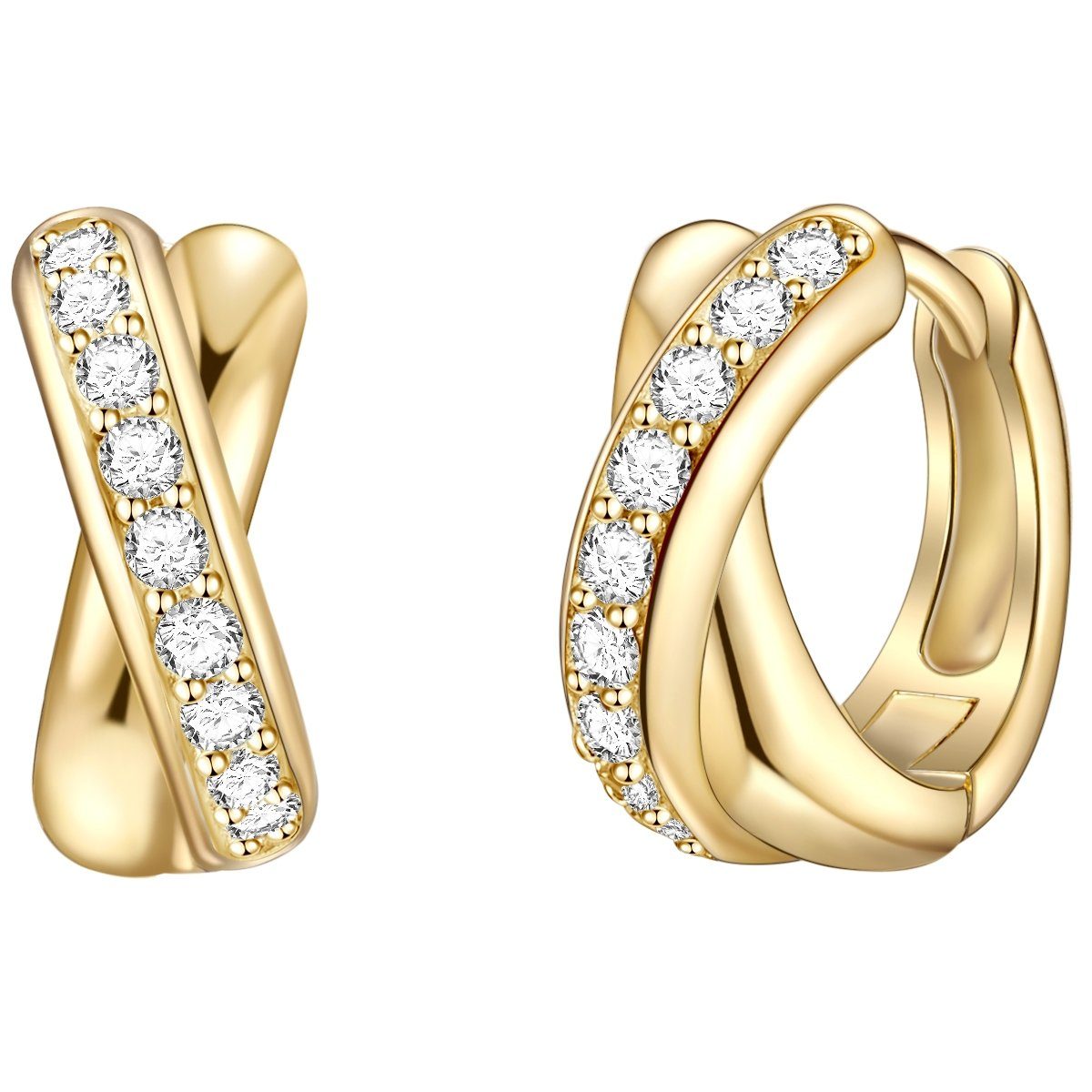 Rafaela Donata Paar Creolen Ohrringe aus Sterling Silber, in gelbvergoldet, günstig online kaufen