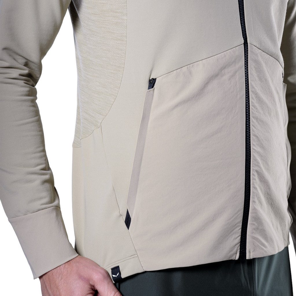 Salewa Funktionsjacke Kapuzenjacke Puez Merino Durastretch (hoher Tragekomfort) sandbraun