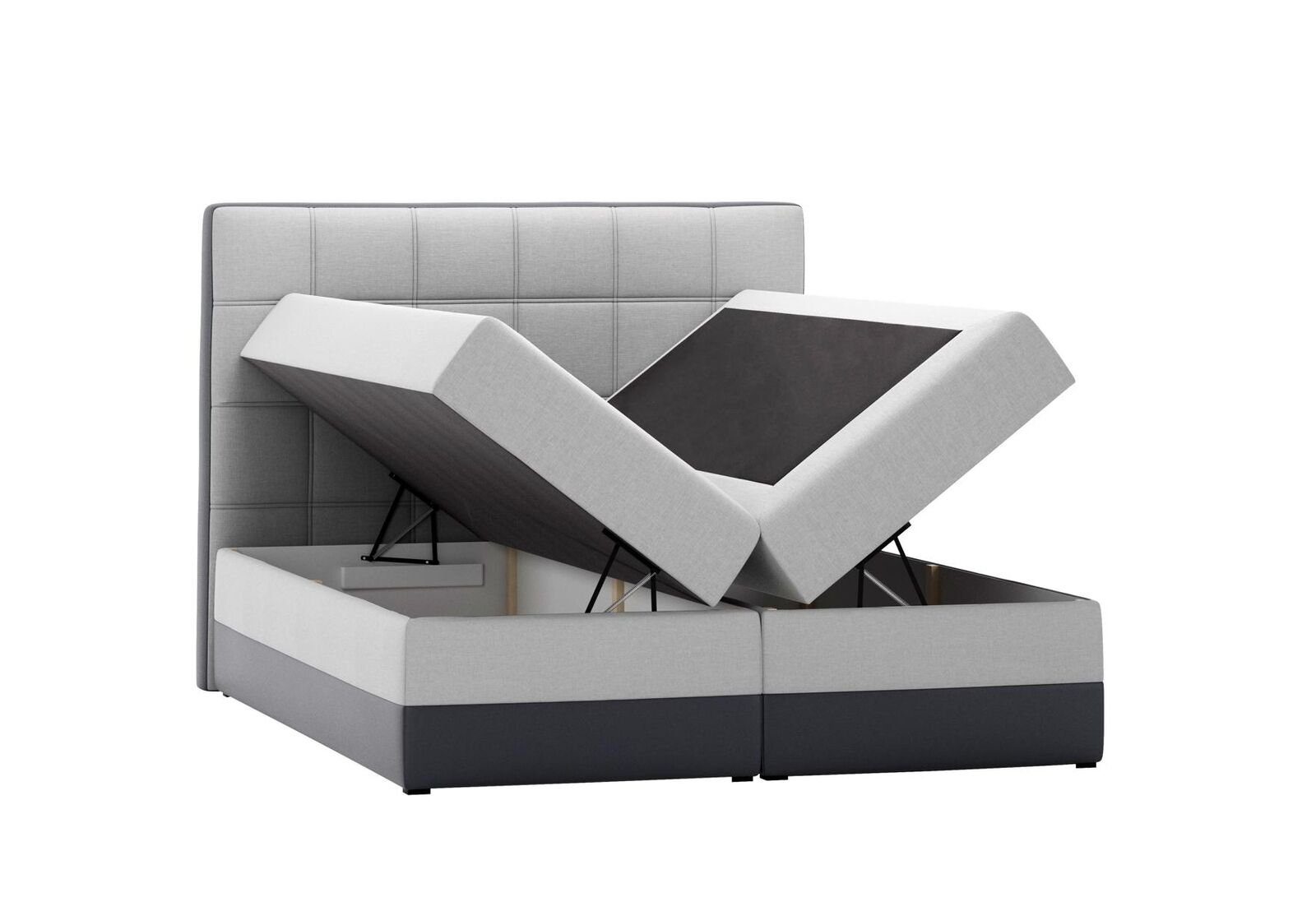 Schlafzimmer Bett, Modern Boxspringbett Bett Betten Hotel Doppel JVmoebel Design Silber