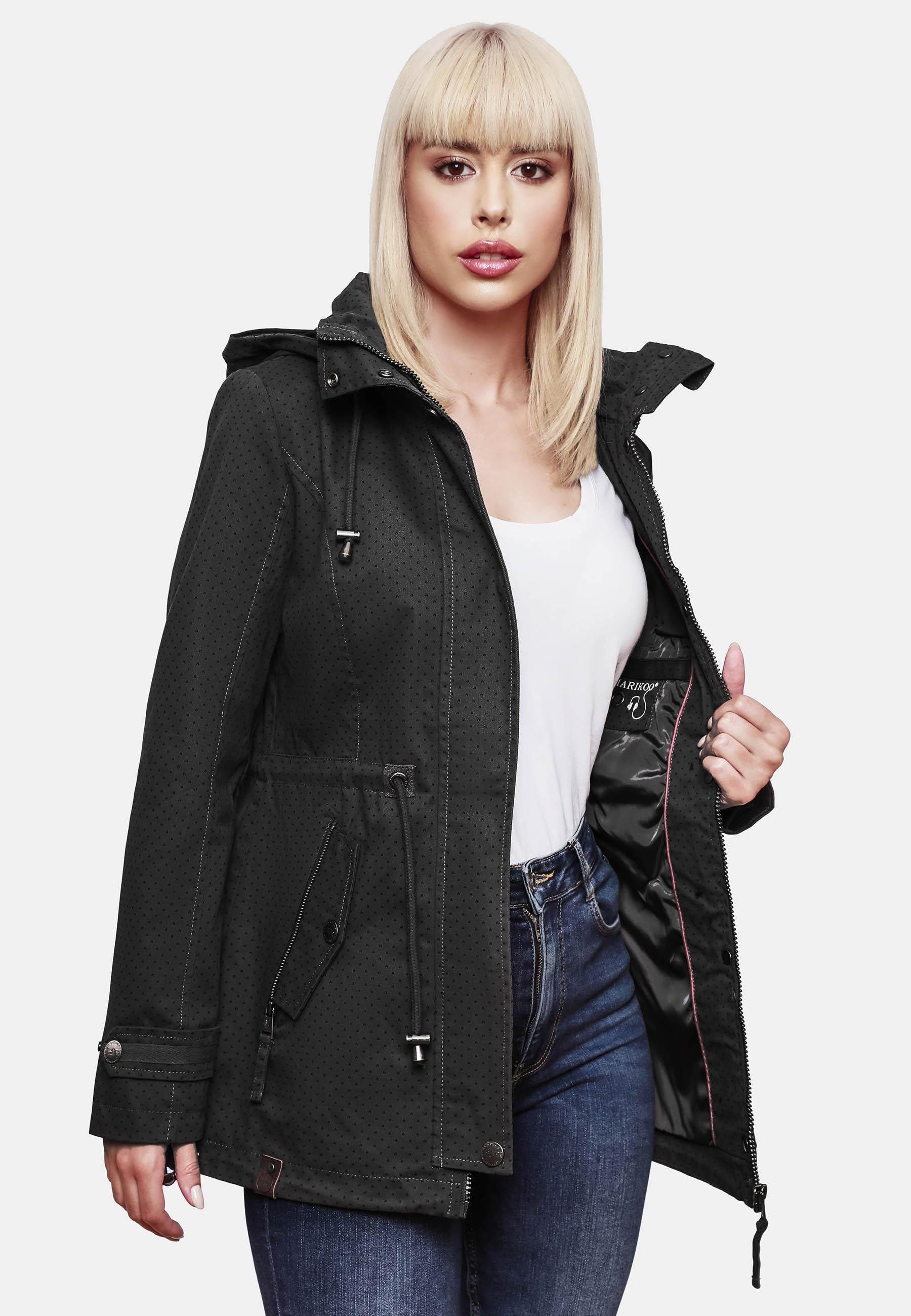 Marikoo Outdoorjacke Nyokoo modische Baumwoll Übergangsjacke mit großer Kapuze