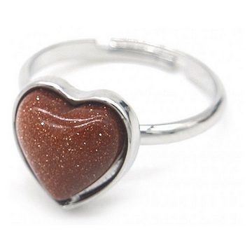 KARMA Fingerring Damenring silber Edelstahl Bronze Herz, Ring Damen Silberring Fingerring