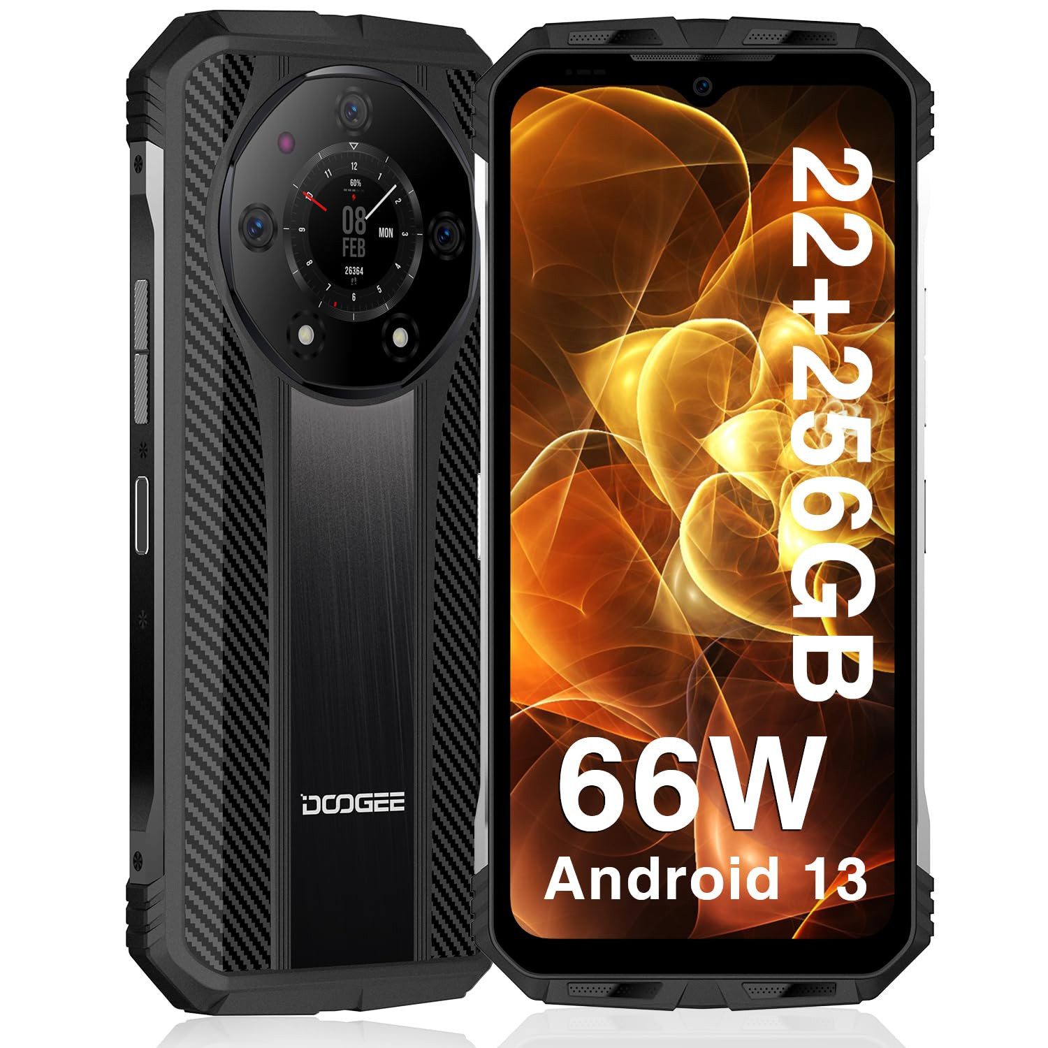 DOOGEE DOOGEE S110 Robustes Smartphone Android 13, 22 GB + 256 GB TF 2 TB Handy (6.6 Zoll, 256 GB Speicherplatz)