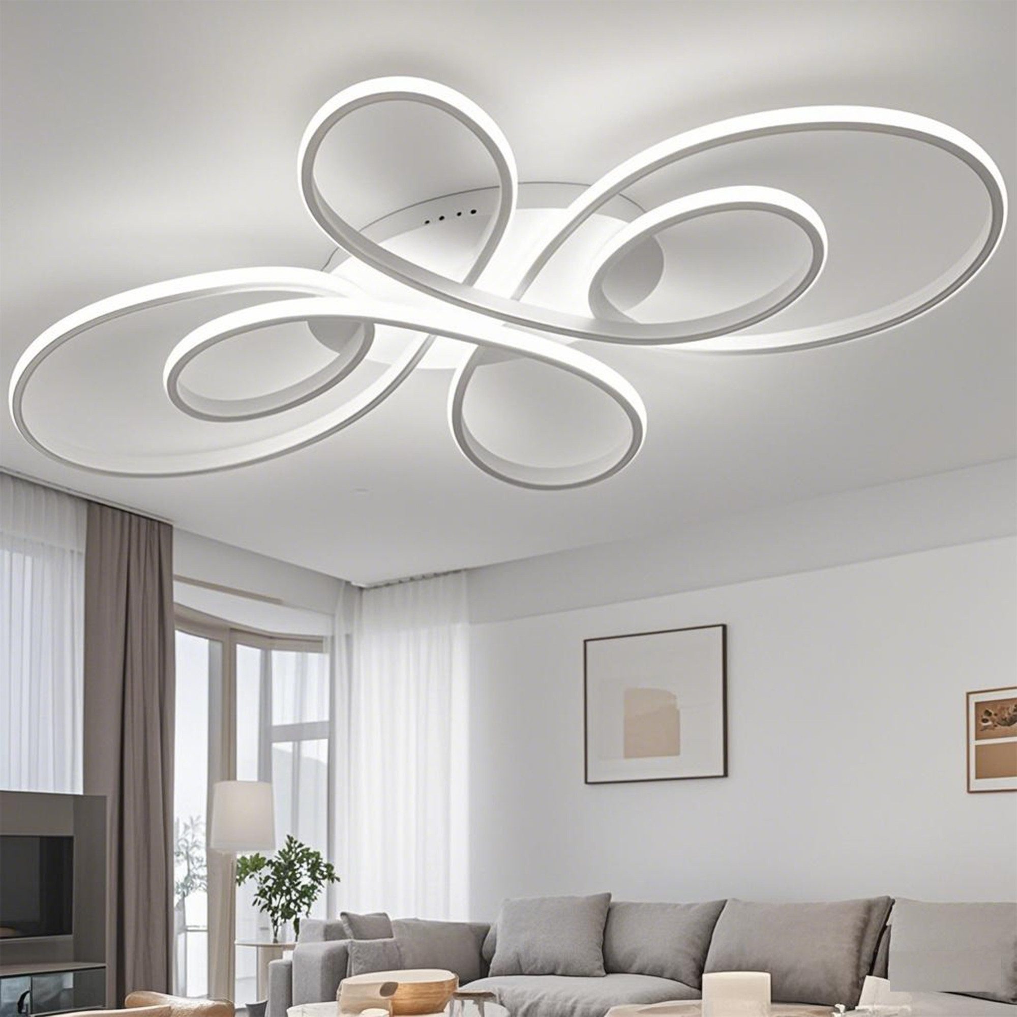 Masbekte Deckenleuchte 80*50cm LED Deckenlampe, Stufenlos günstig online kaufen