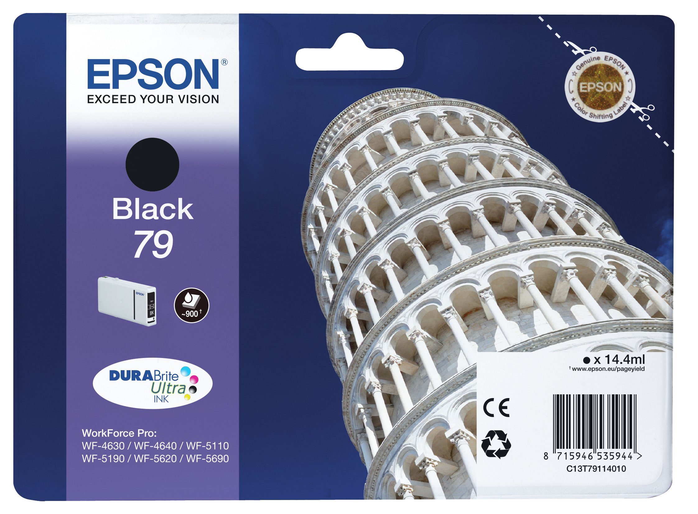 Epson Epson Tower of Pisa Tintenpatrone 79 Black Tintenpatrone schwarz