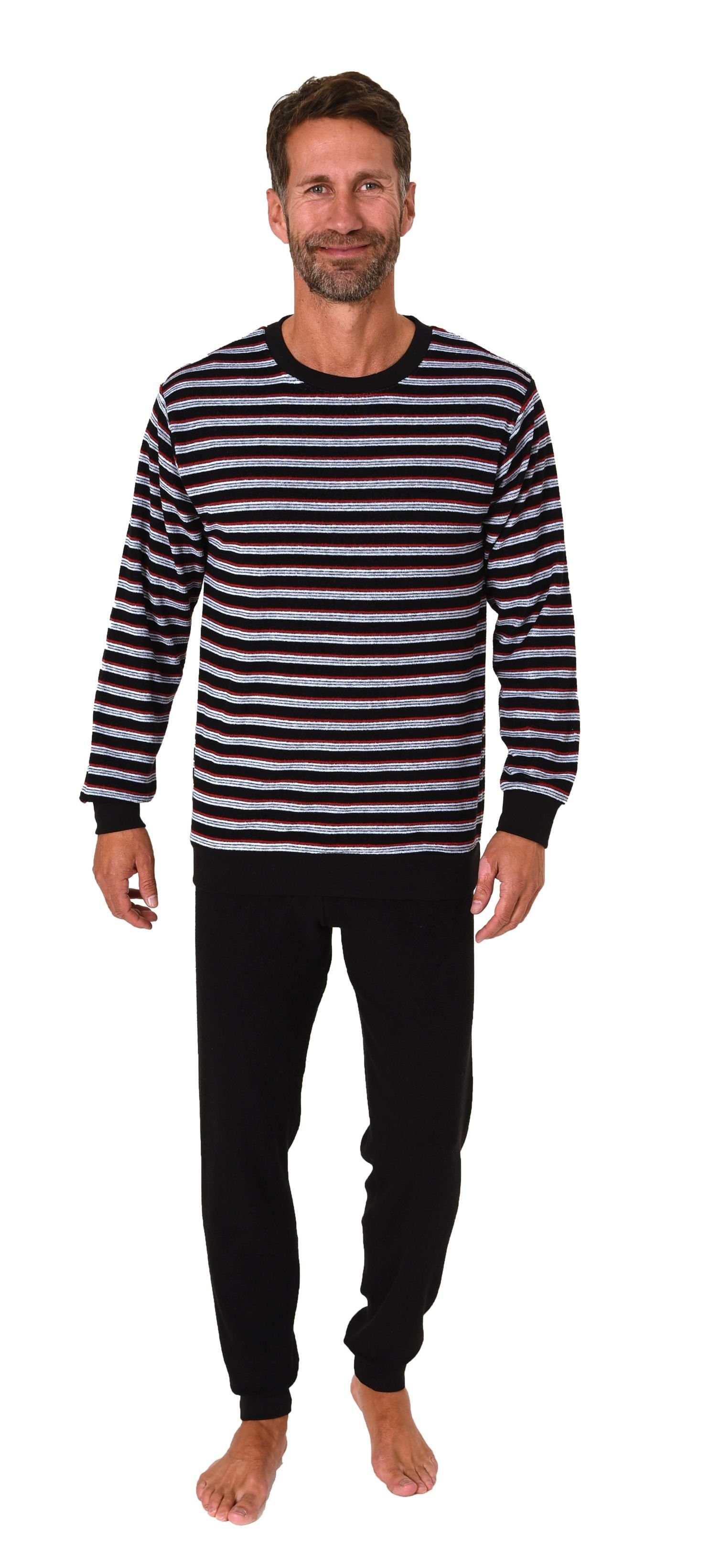 Normann Pyjama Herren langarm Frottee Schlafanzug günstig online kaufen