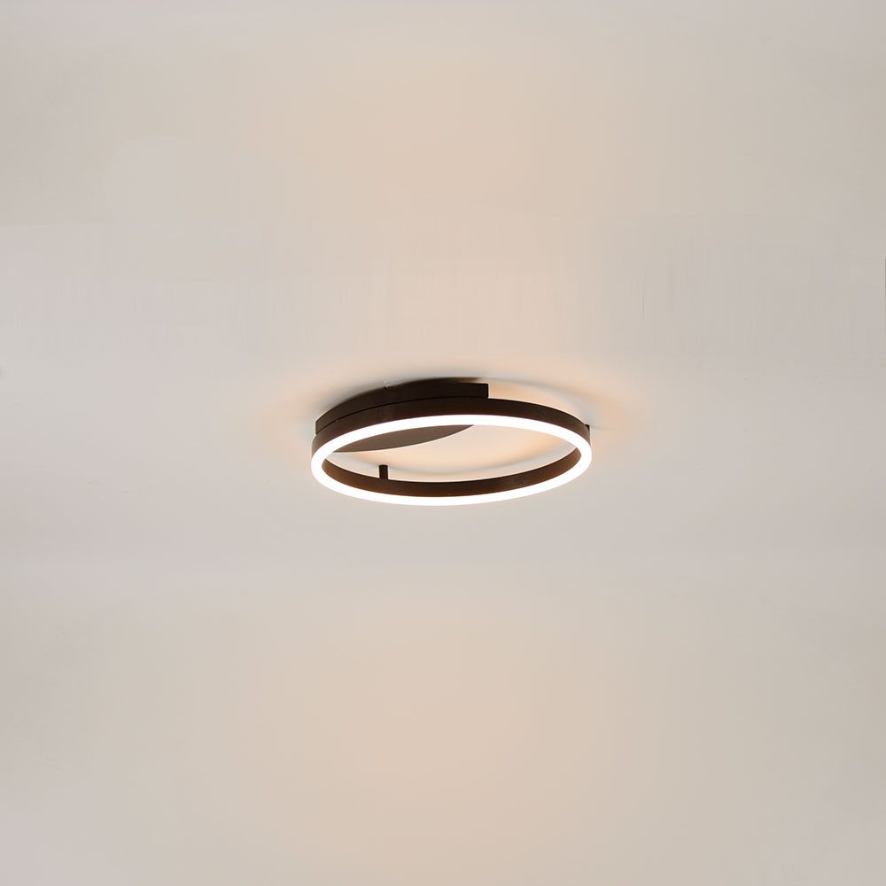 s.luce Deckenleuchte LED Ring Wandlampe & Deckenleuchte Dimmbar modern rund Schwarz, Warmweiß