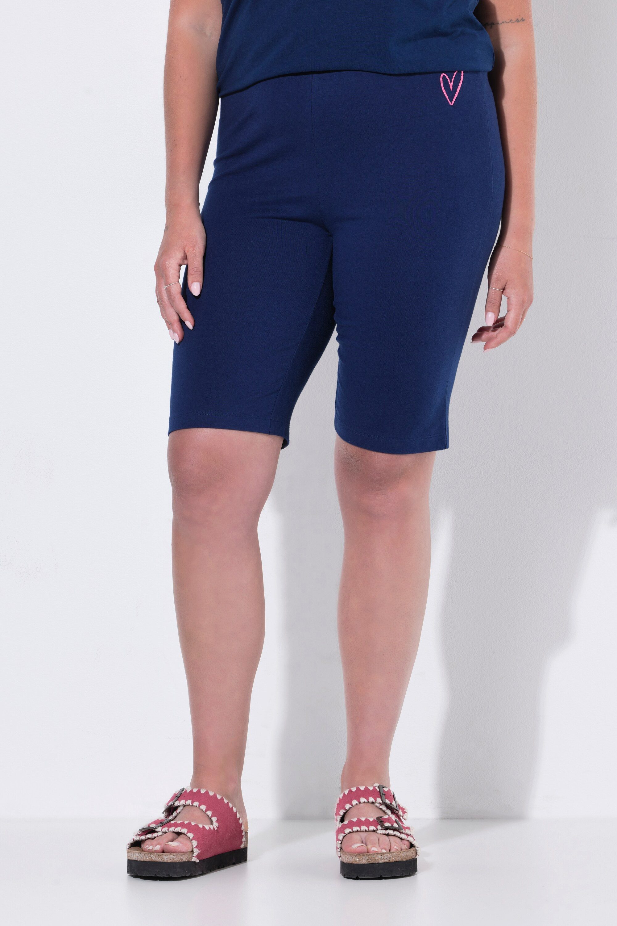 Angel of Style Leggings Radler-Leggings schmale Passform Herz-Stickerei