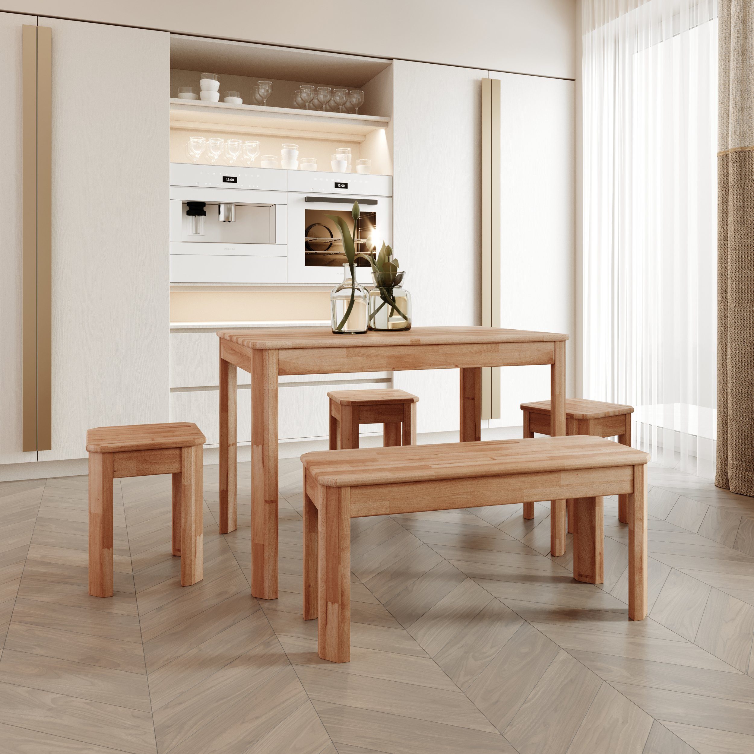 Krok Wood Sitzbank Berlin aus Massivholz in Buche