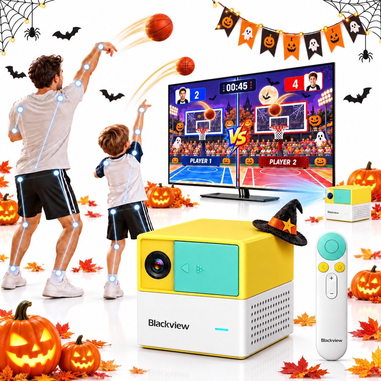 blackview PlayPop 8 AI-Tracking-Bewegungs Spielekonsole für kinder/Familie, Bewegungssteuerung, Multiplayer, Datenschutz, Beste Geschenke!