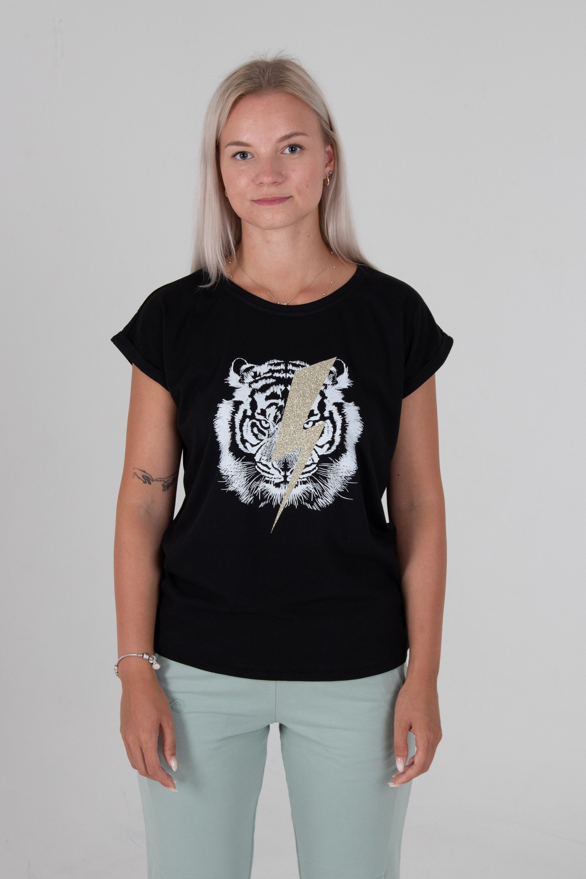 Be Famous Print-Shirt Classic Roll Up Tigerflashpho (1-tlg., keine)