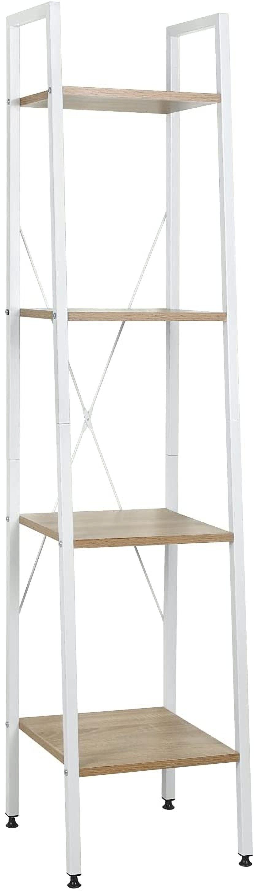 Woltu Bücherregal, 1-tlg., aus Holz und Stahl, mit 4 Ablagen, ca. 34x35x148 günstig online kaufen