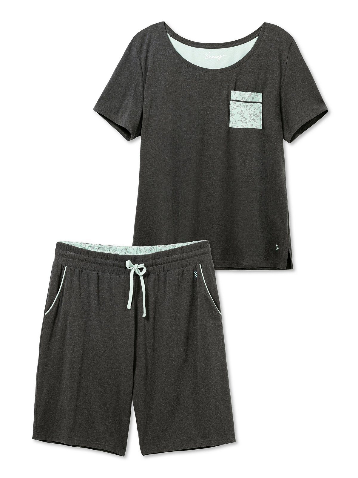 Sheego Shorty Große Größen (Set) Shirt mit Hose kurzer und