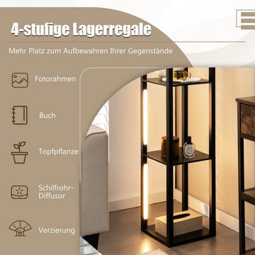 COSTWAY LED Stehlampe, Warmweiß, mit 3-stufig dimmbarer LED & Fußschalter