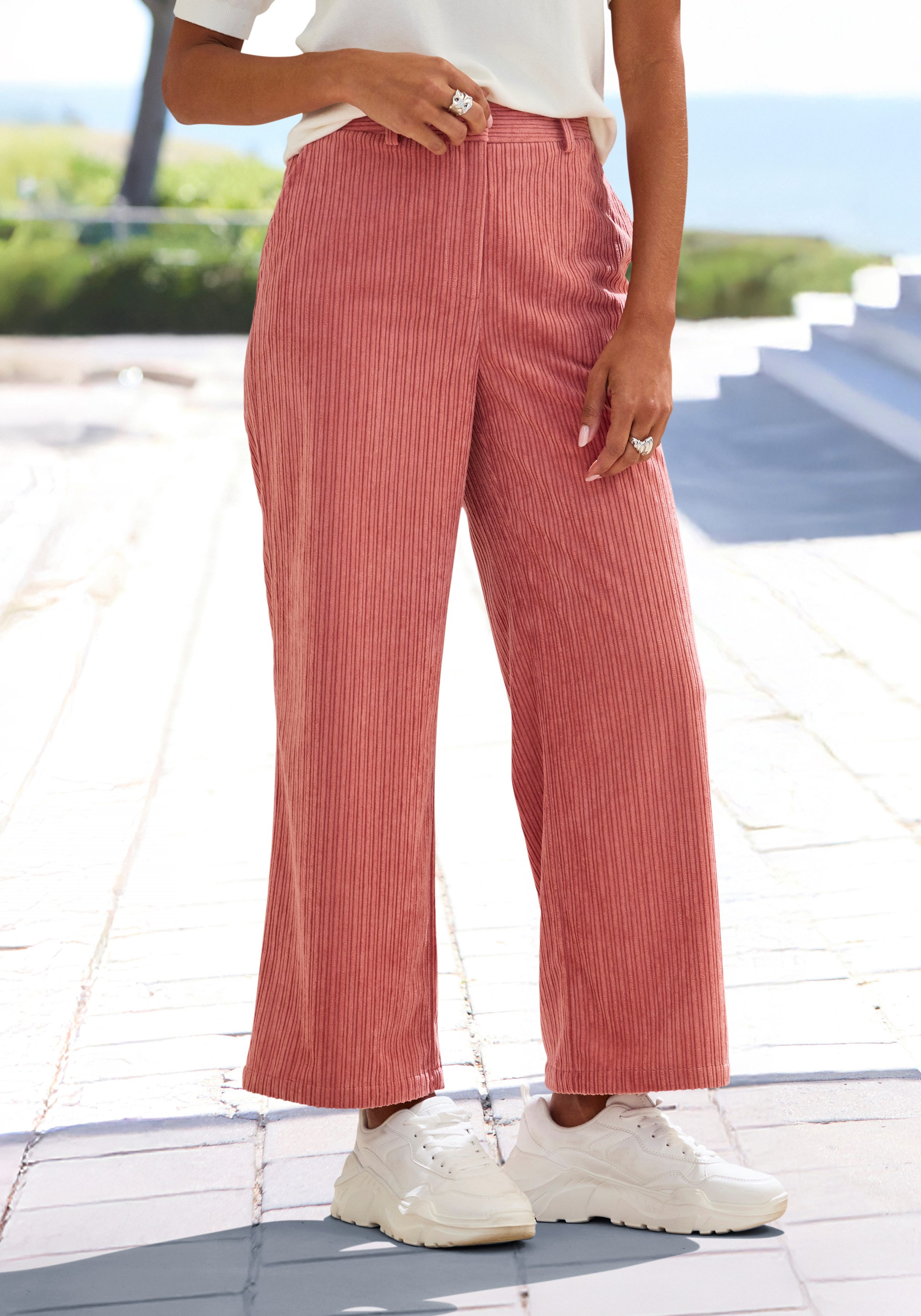 Buffalo Culotte aus Cord mit weitem Bein 7/8 Länge, lässige Sommerhose – Bild 3 von 5