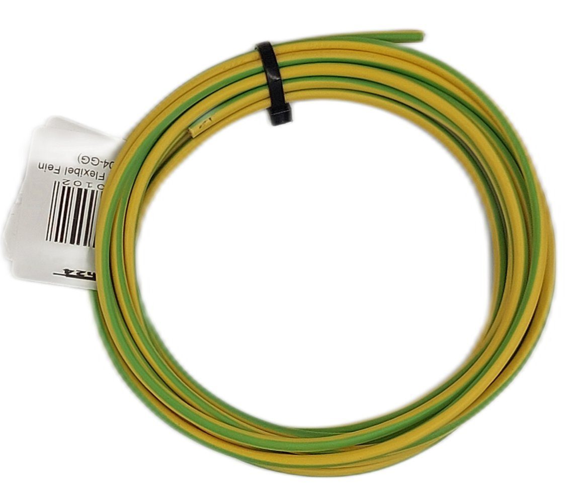 NDN-Tech24 Erdungskabel 4mm² Flexibel Fein drahtig Elektro-Kabel, (500 cm)
