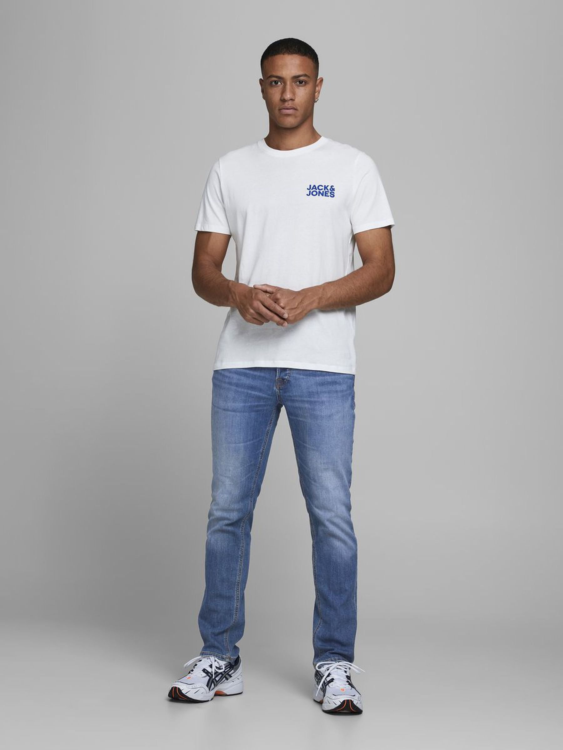 Jack & Jones Slim-fit-Jeans Jeans GLENN Skinny Tapered JJI GLENN ORIGINAL AM für (1-tlg) Bio-Baumwolle nachhaltig unifarben wärmend Knöpfe