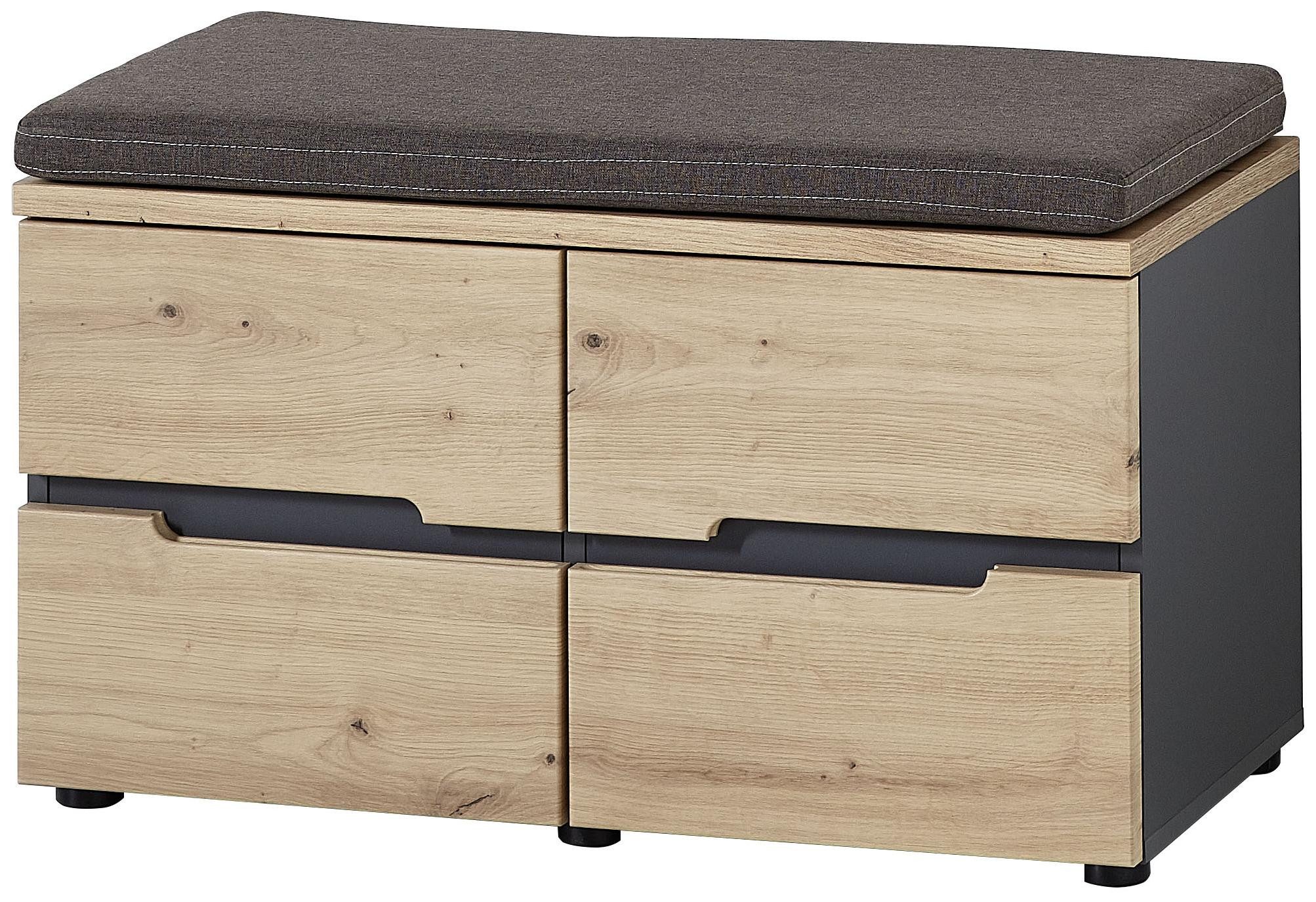 Innostyle Polsterbank Garderobenbank Flurbank MEMPHIS Artisan Eiche Nachbildung inkl. Kissen