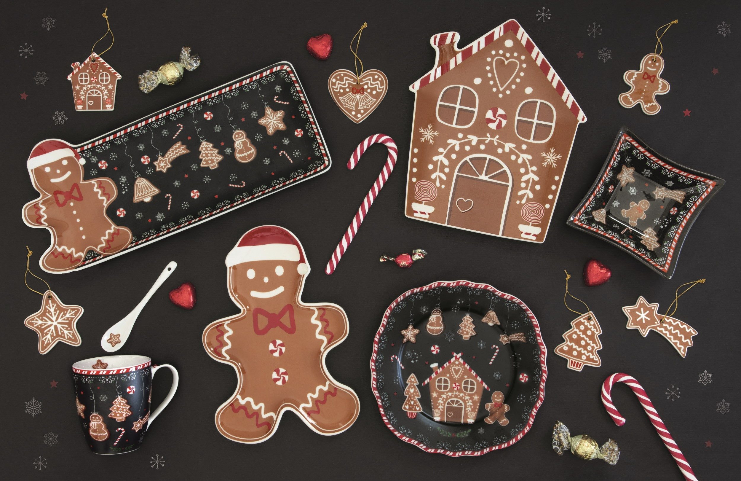 EasyLife Tasse Gingerbread, Porzellan, Spülmaschinengeeignet, Mehrfarbig, Lebkuchenmann, H: 9cm