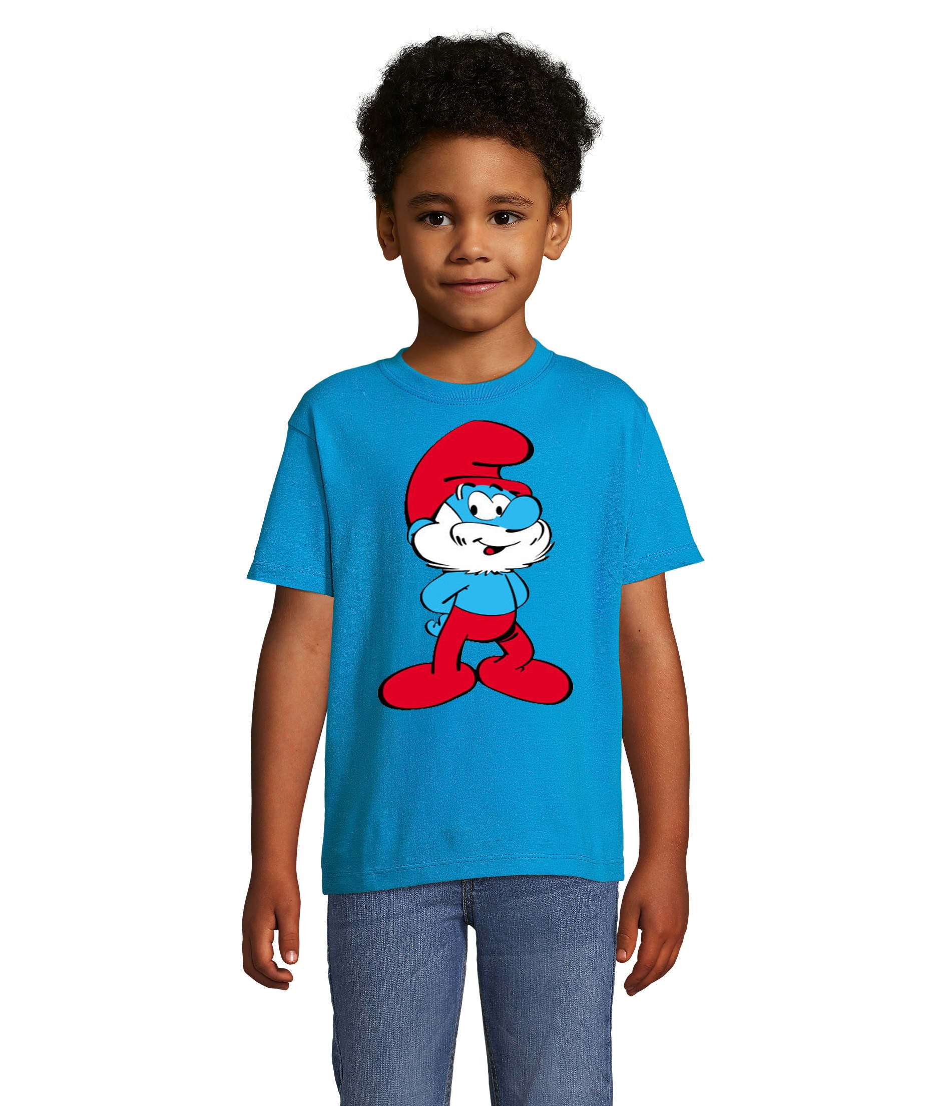T-Shirt PapaSchlumpf Kinder T-Shirt Print Comicmotiv Shirt