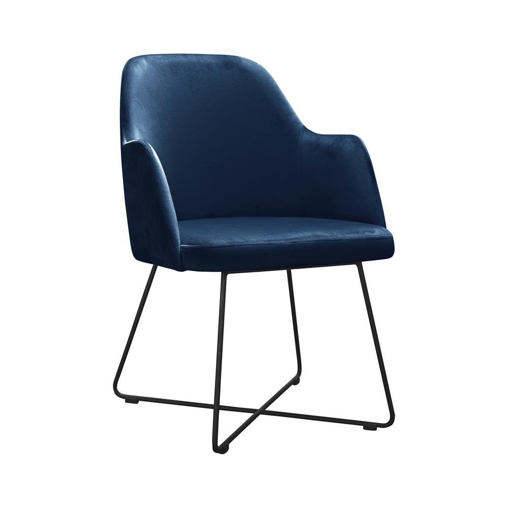 JVmoebel Stuhl, Lehnstuhl 8er Stuhl Sitz Polster Gruppe Design Ess Warte Zimmer Stühle Garnitur Blau
