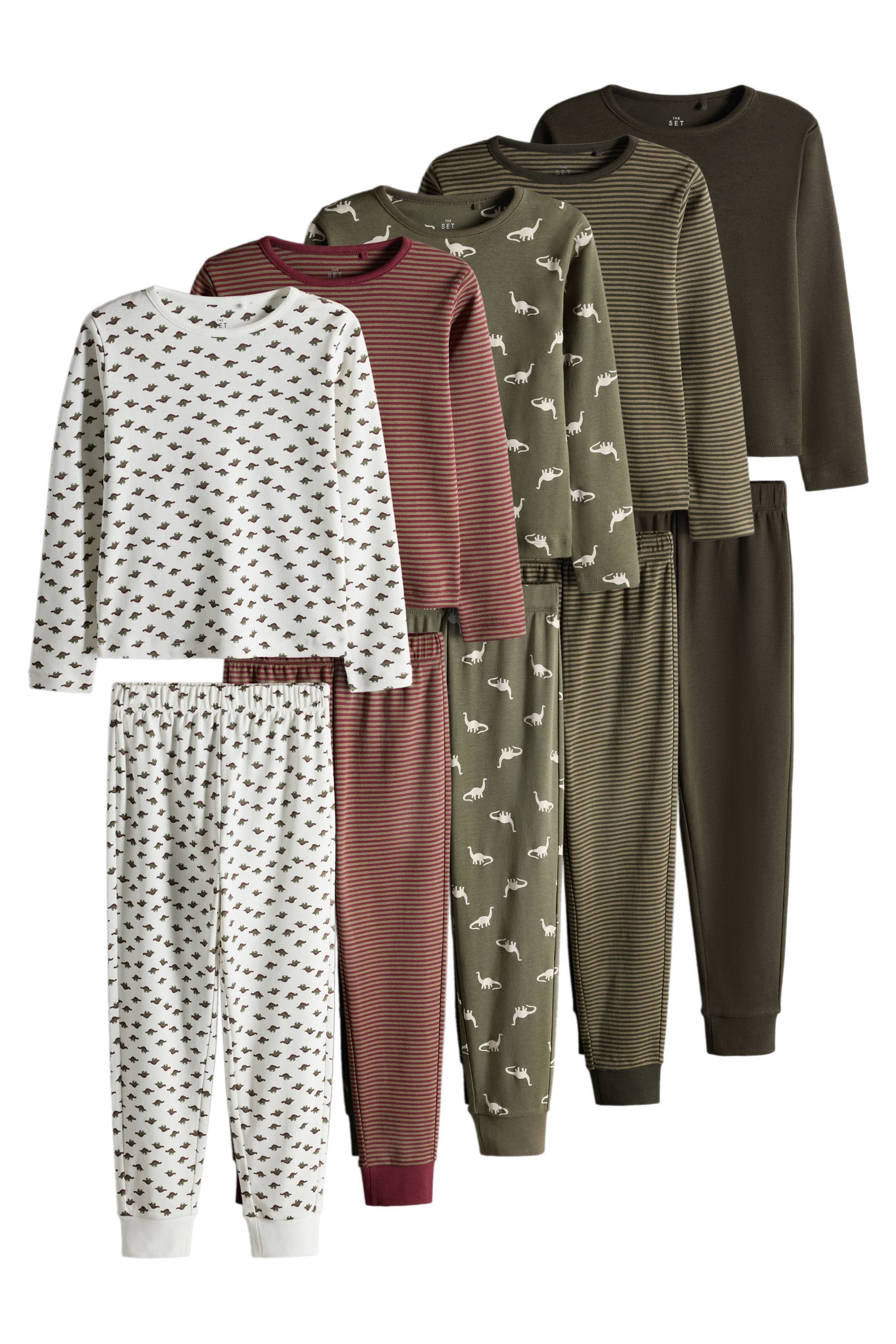 The Set Pyjama The Set Dino-Schlafanzüge im Snuggle Fit, 5er-Pack (10 tlg)