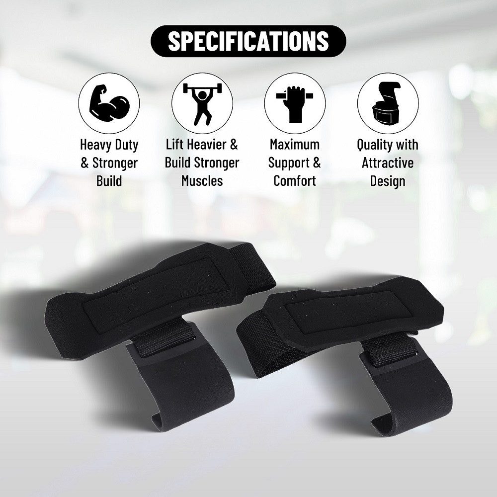 Endless Gewichtsmanschette Gewichtheberhaken 2er Set Griffe aus Metall &Neopren für Dead Lifting, (2 Paar Premium-Workout-Haken), Griffe für Dead Lifting