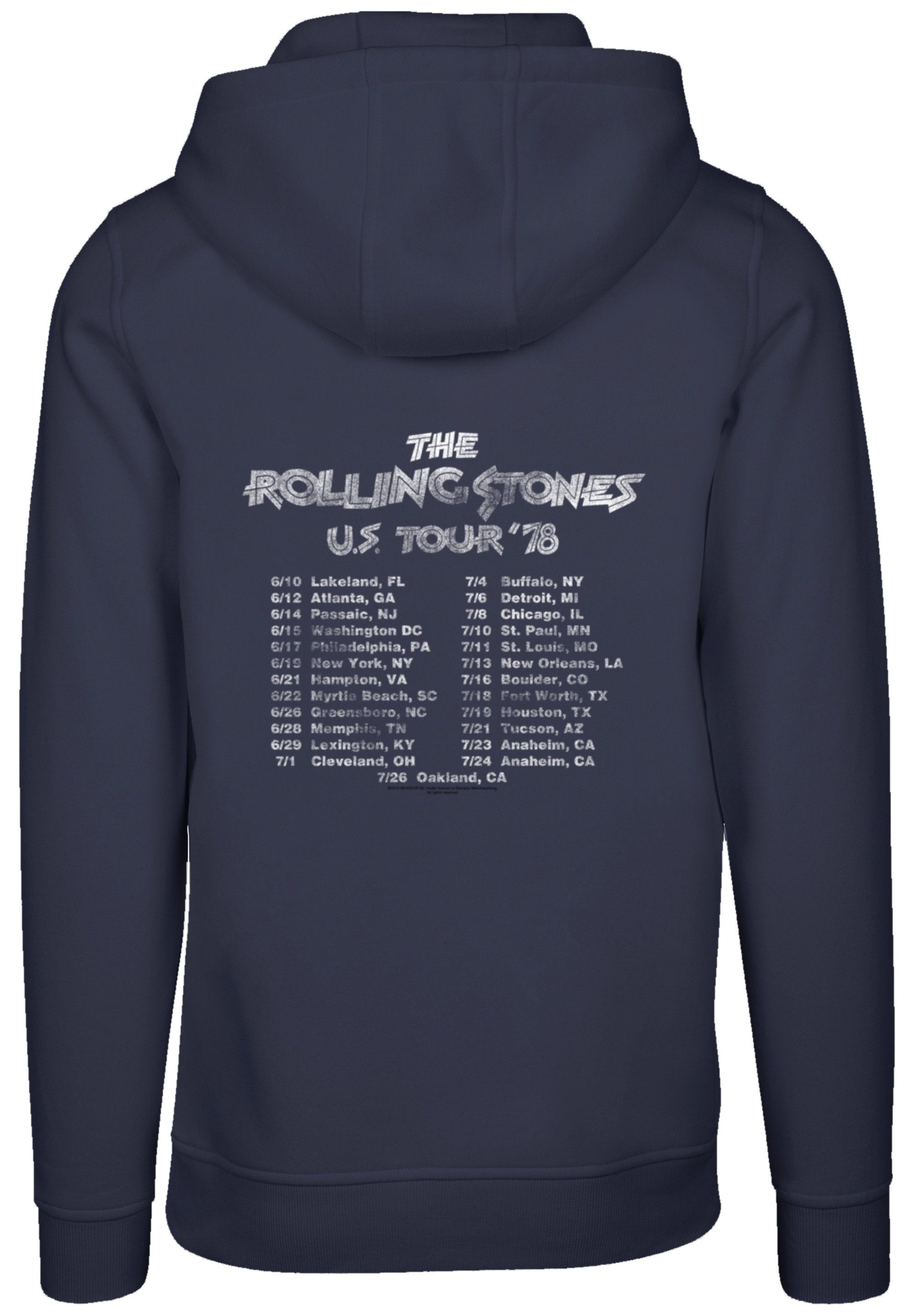 F4NT4STIC Kapuzenpullover The Rolling Stones Tour Band Rock US Hoodie, Bequem navy Musik Warm