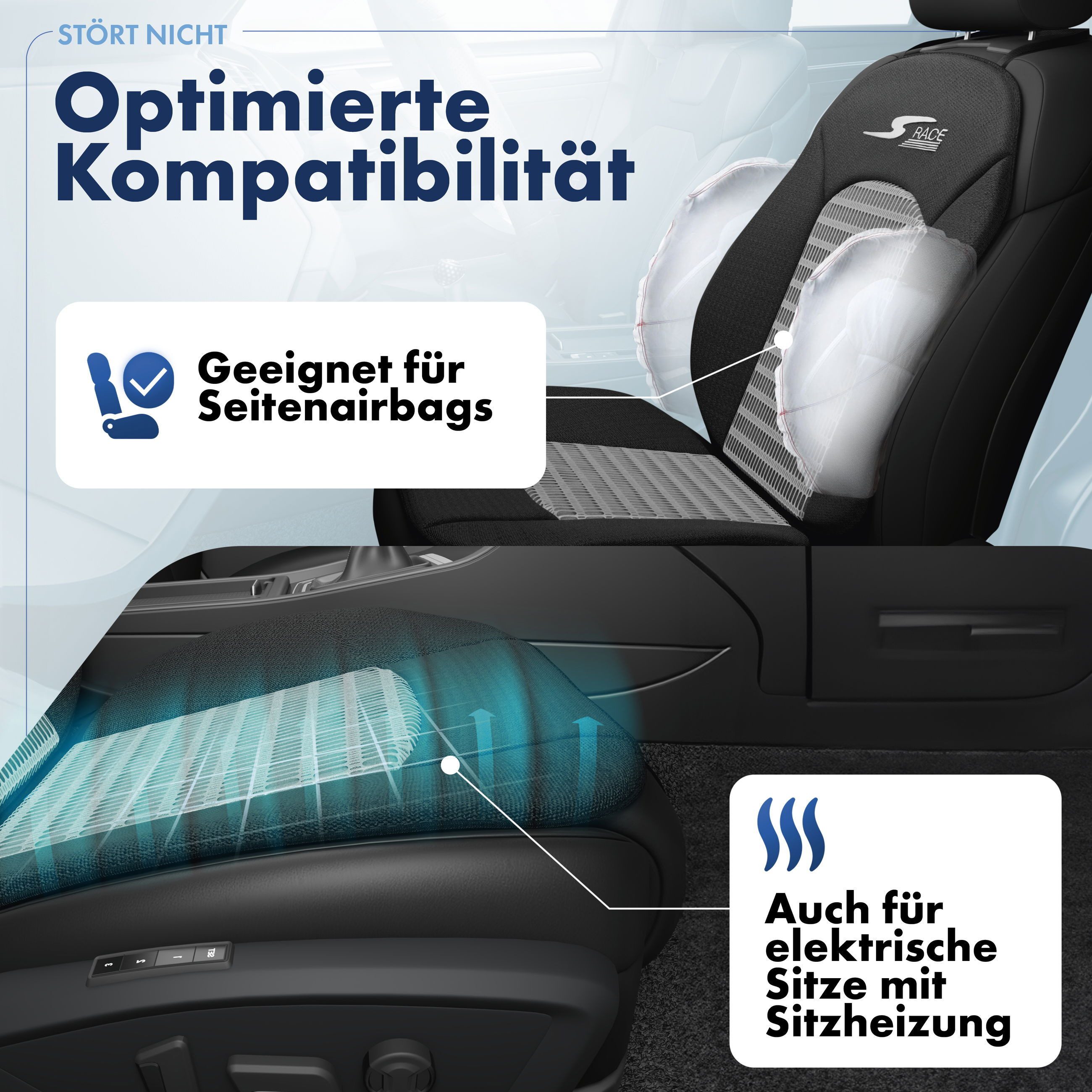 CarComfort car seat cover S-Race, 1 piece, 1-piece.
