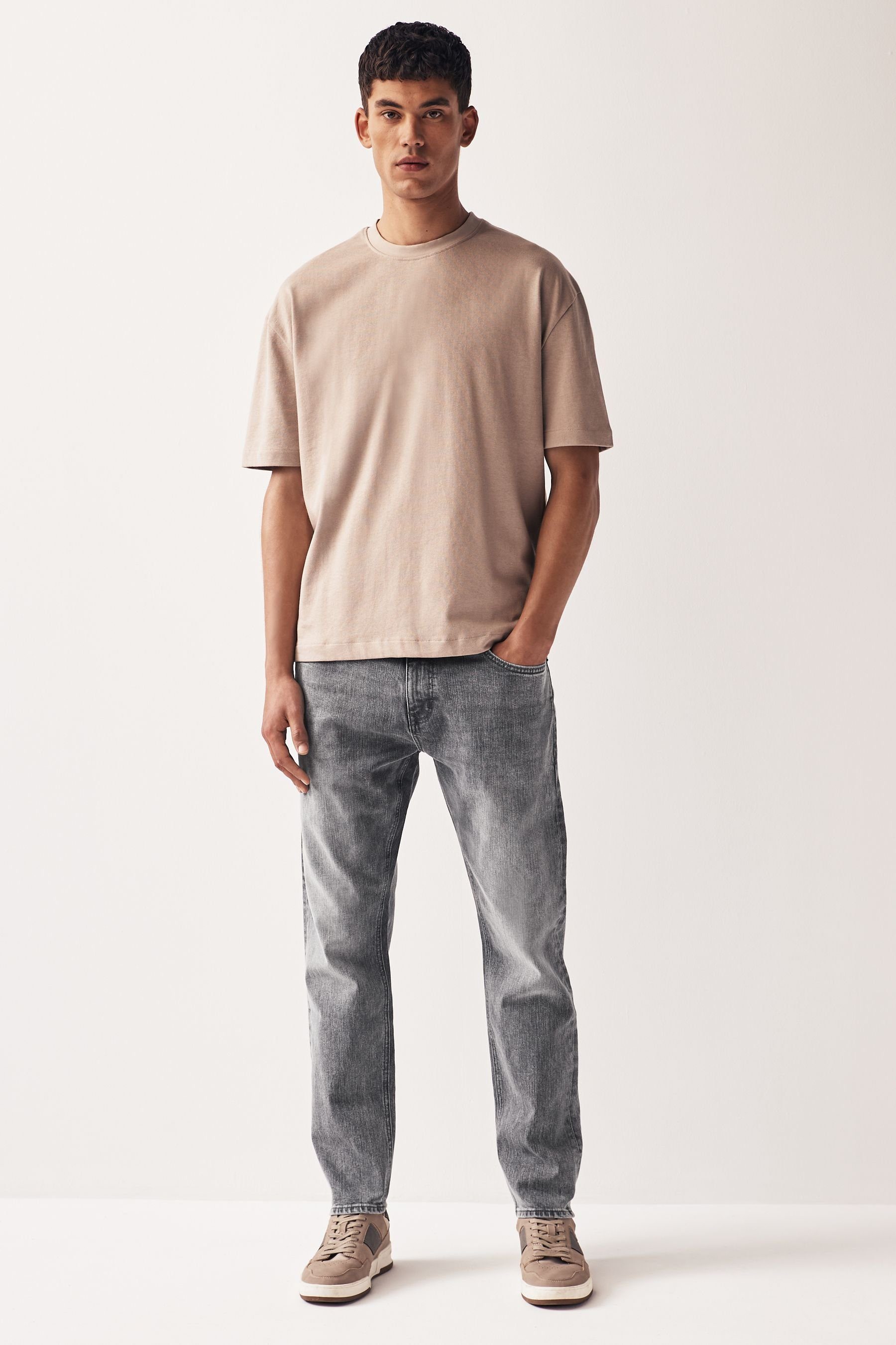 (1-tlg) schwerem Fit Next Premium-Jeans Grey Slim aus Slim-fit-Jeans Stoff