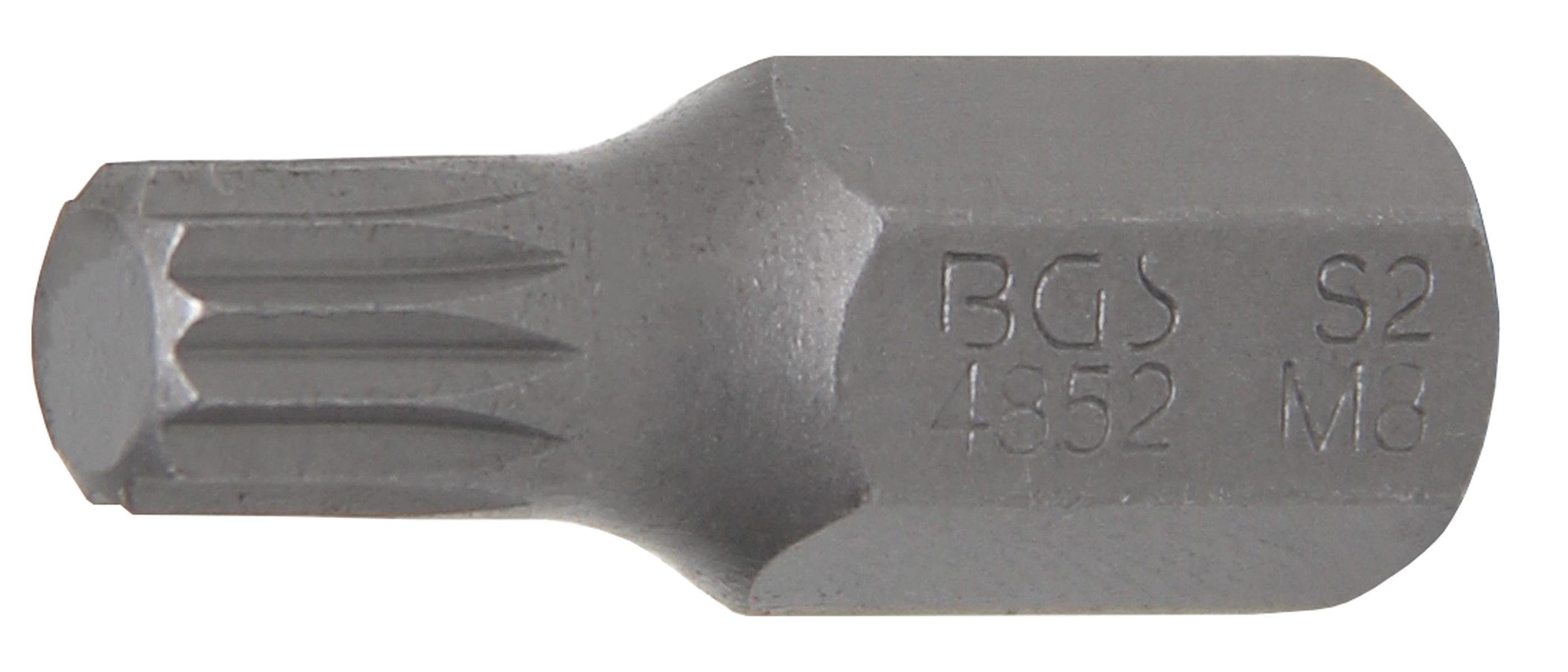 BGS technic Bit-Schraubendreher Bit, Antrieb Außensechskant 10 mm (3/8), Innenvielzahn (für XZN) M8