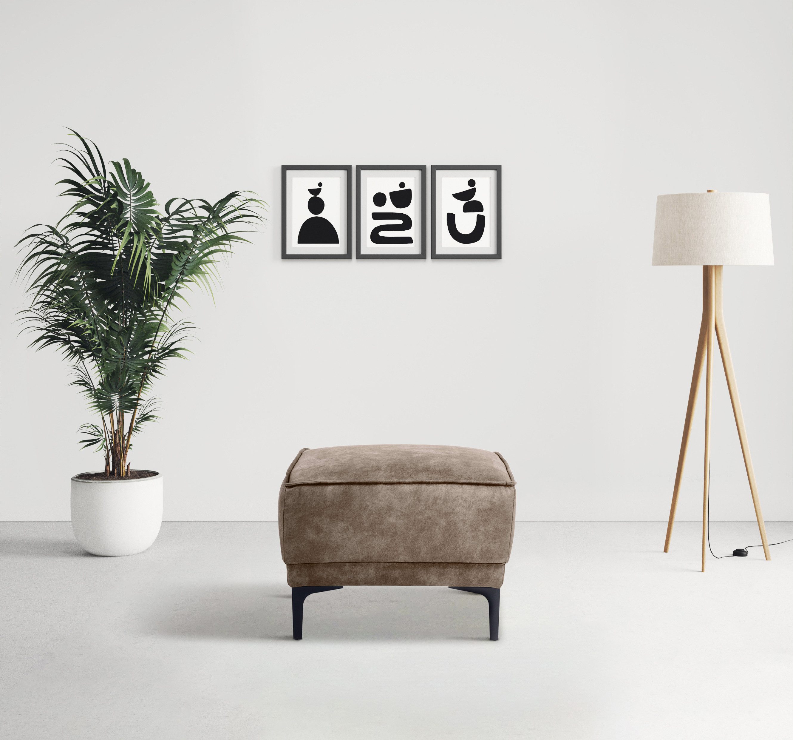 OTTO home Hocker Oland Luxus-Microfaser Polsterhocker
