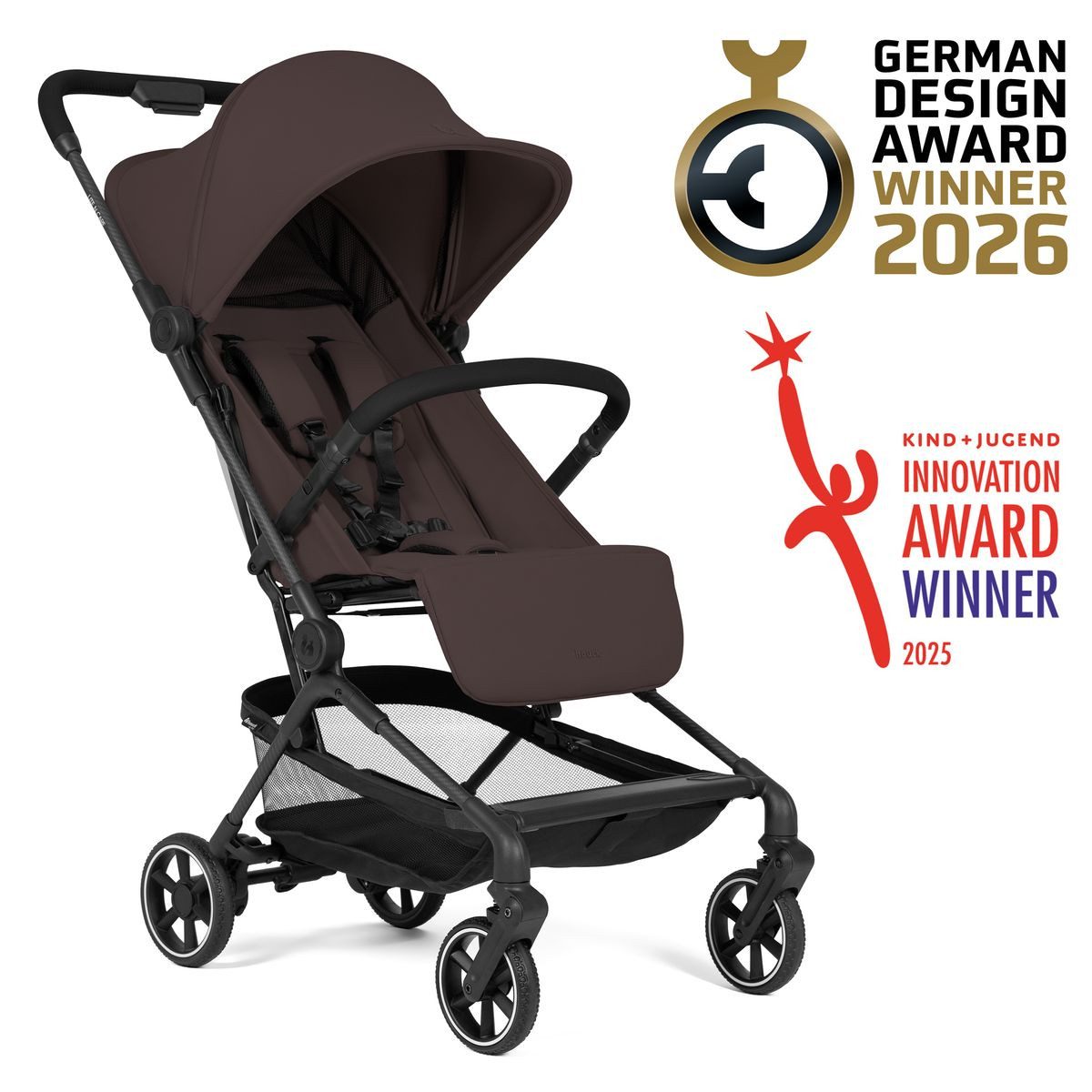 Hauck Kinder-Buggy Lite N Care - Choco, leichter Sportwagen Reisebuggy faltbar mit Liegefunktion bis 22 kg