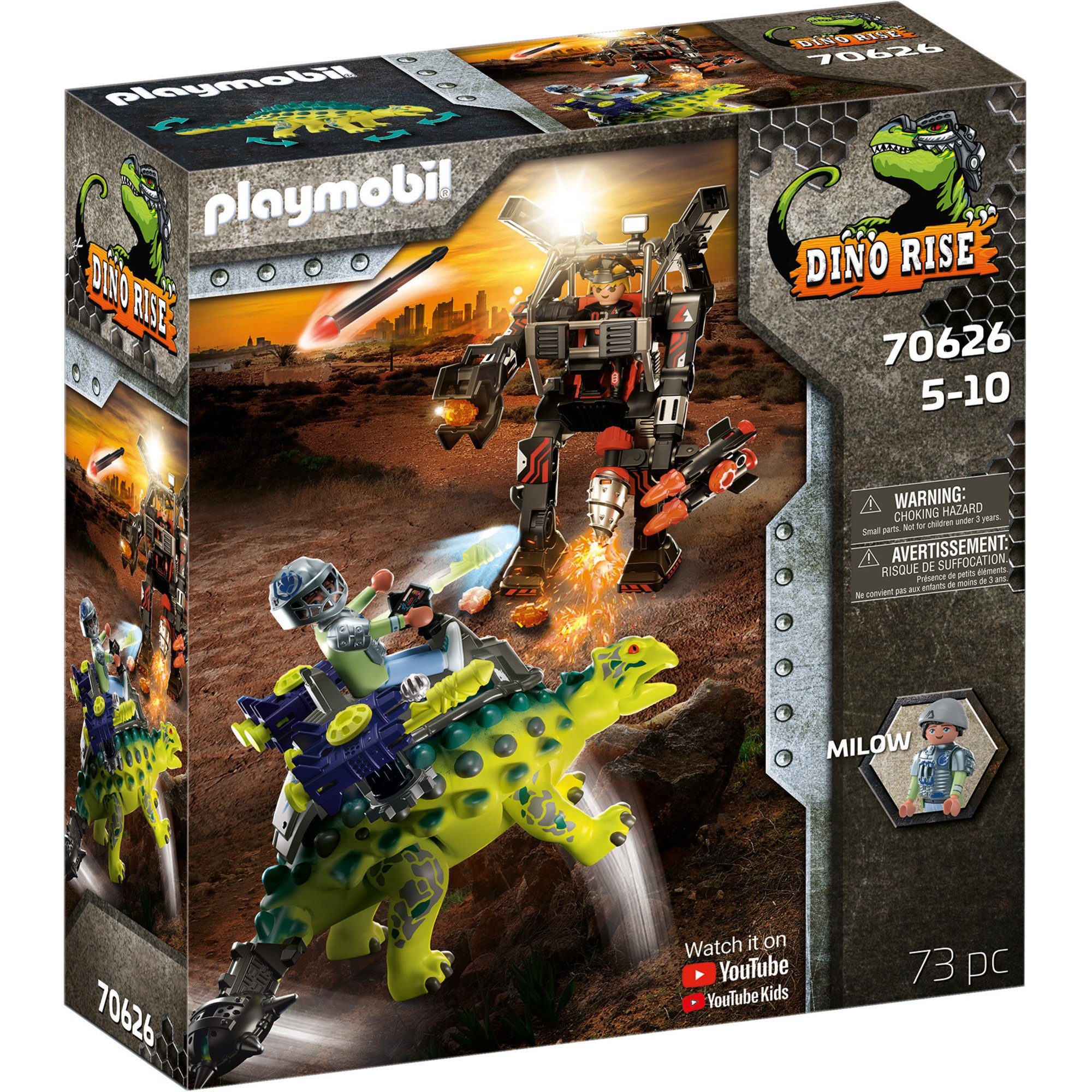 Playmobil® PLAYMOBIL Dino Rise Saichania: Abwehr des Konstruktionsspielsteine, (73 St)