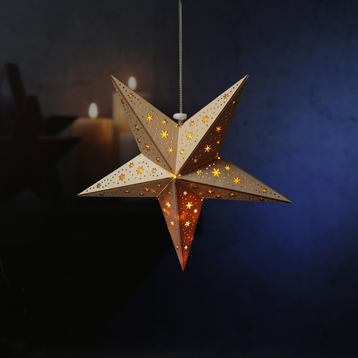 MARELIDA LED Stern LED Holzstern Weihnachtsstern Leuchtstern 10LED Fensterd günstig online kaufen