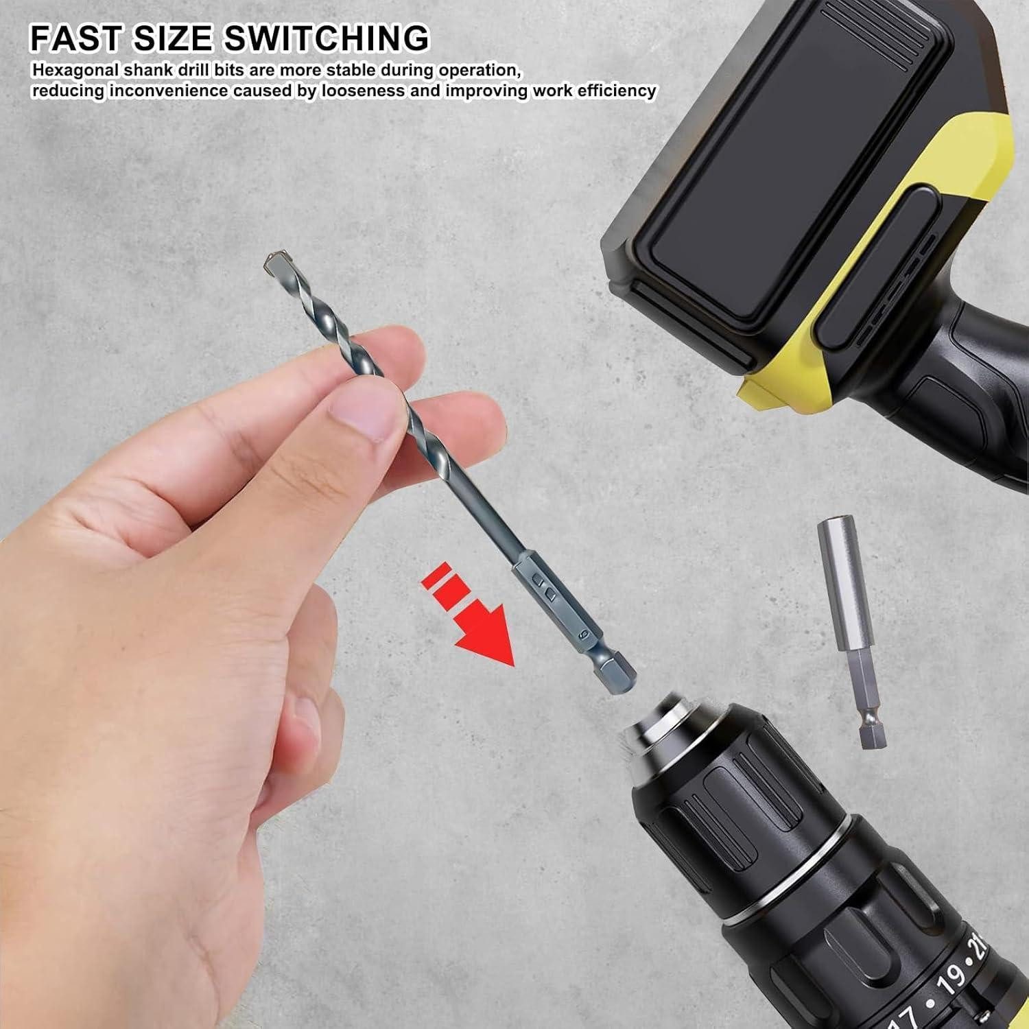 LuxusKollektion Bohrersatz Bohrersatz Beton Mauerwerk Einheitsgröße set 4-Quality Plus