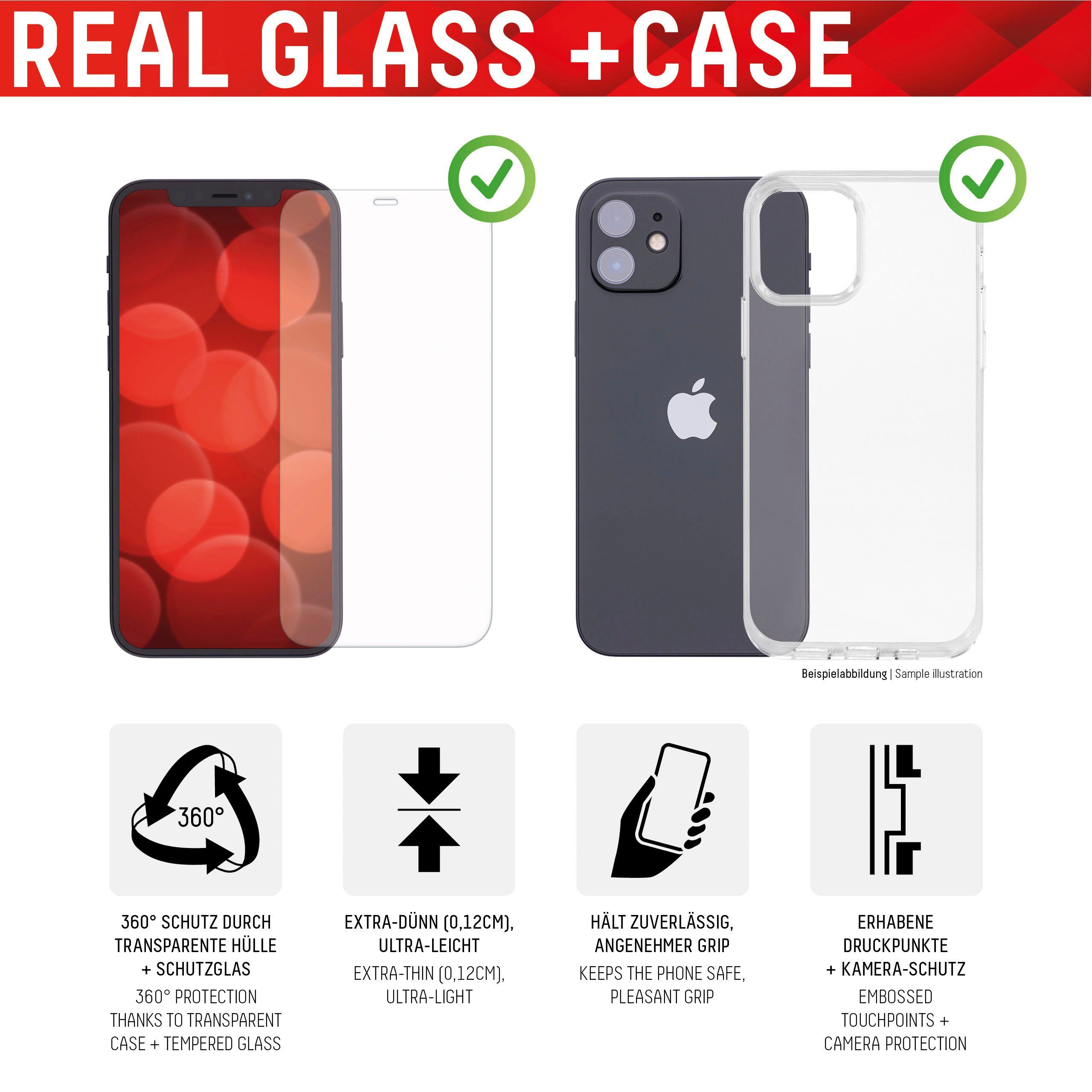 Displex Displayschutzfolie DISPLEX Real Glass + Case für iPhone 13