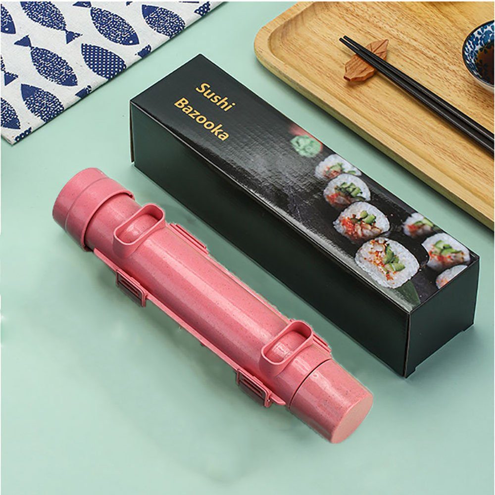 NUODWELL Sushiteller Sushi-Bazooka, Zubereitungswerkzeuge Sushi-DIY-Maschine, gemeinsame Rosa