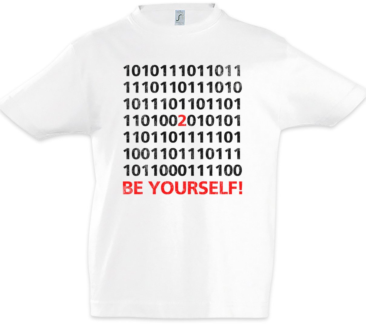 Print-Shirt Be Yourself Binary Kinder T-Shirt Code Binär Informatiker