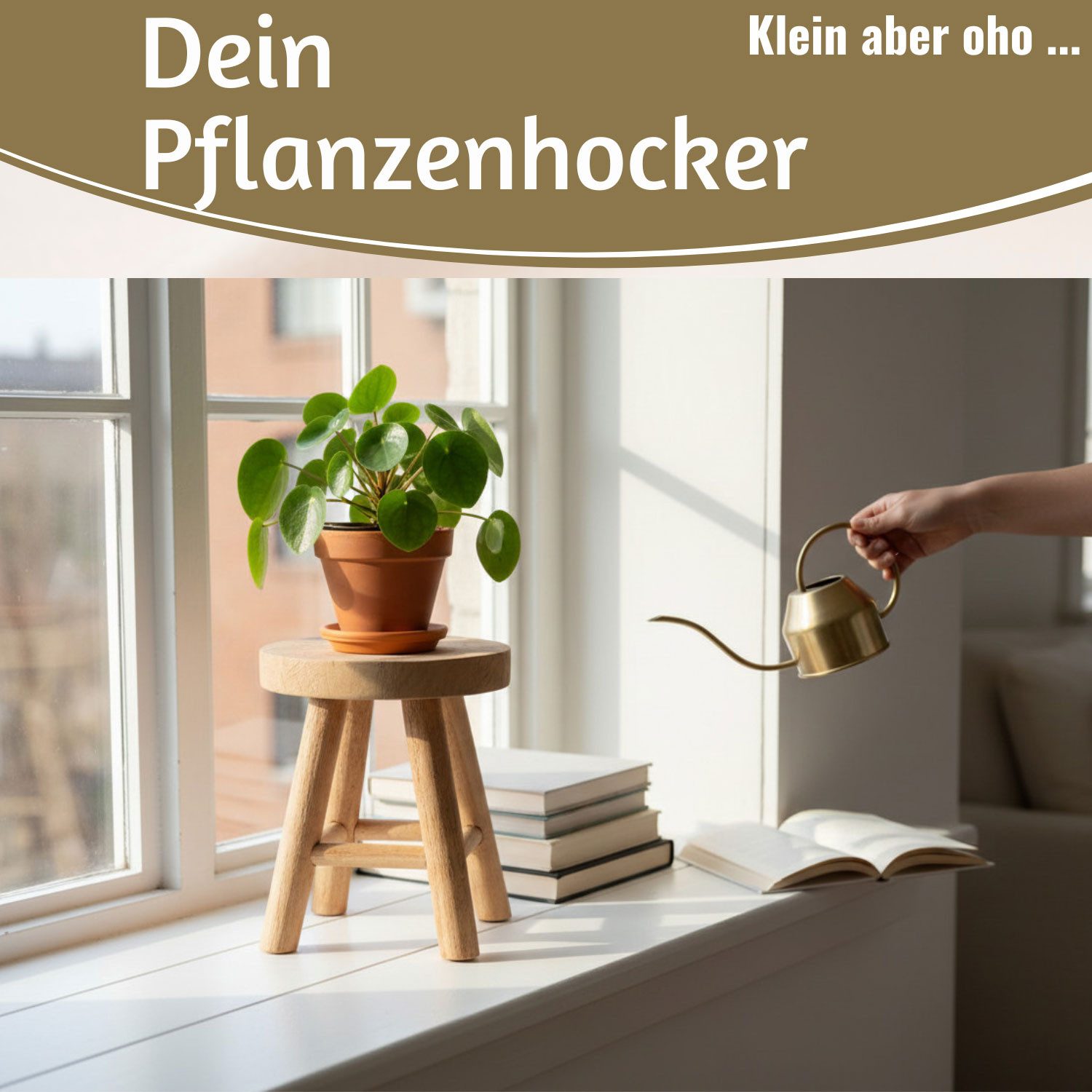 LS-LebenStil Blumenständer Pflanzenhocker Teak Holz Rund 18x15cm Niedriger Blumenständer Hocker (Design Deko Hocker Mini Tisch rustikales kleines Tischchen Holzhocker, 1 St., Braun 4 Füße kleiner Pflanzenständer Pflanzentisch Holzhocker Deko), FSC zertifiziert