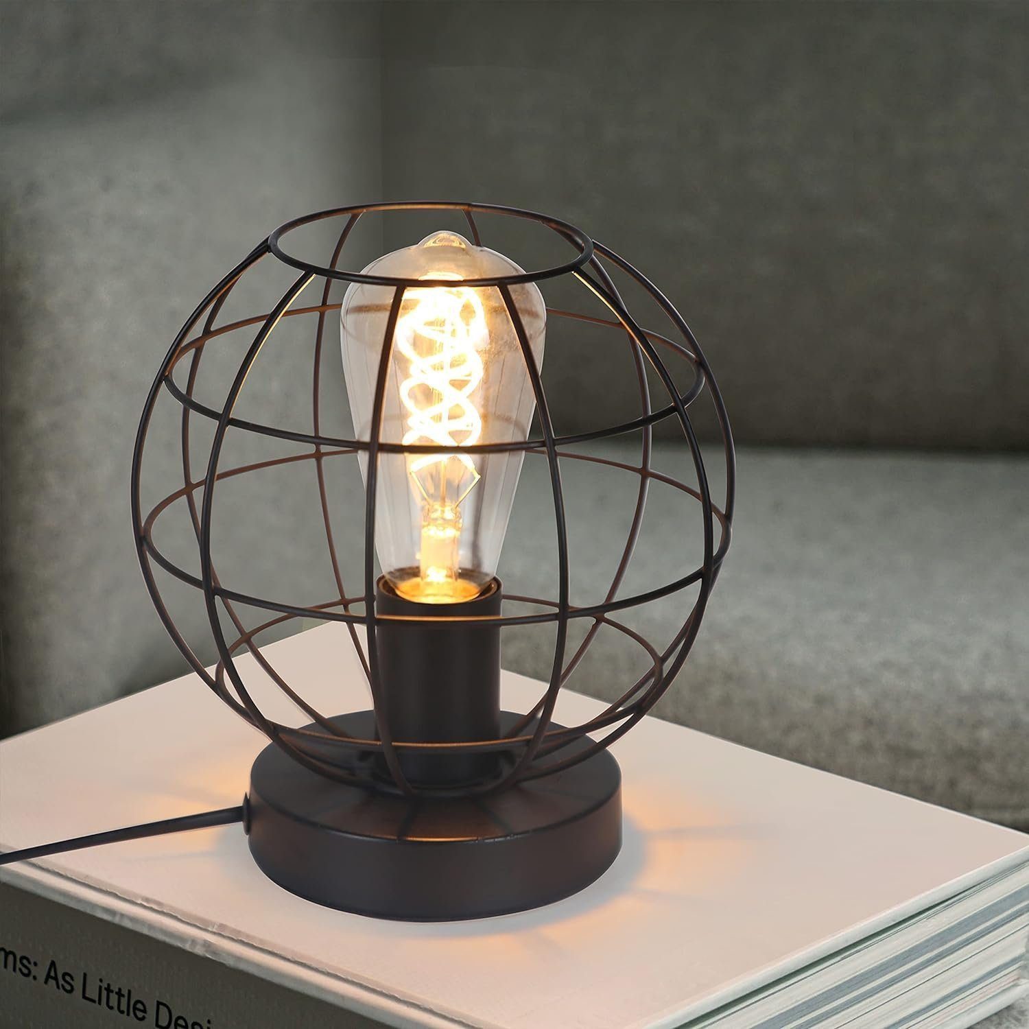 Nettlife Tischleuchte Tischlampe Vintage Schwarz E27 Metall, mit Schalter, günstig online kaufen