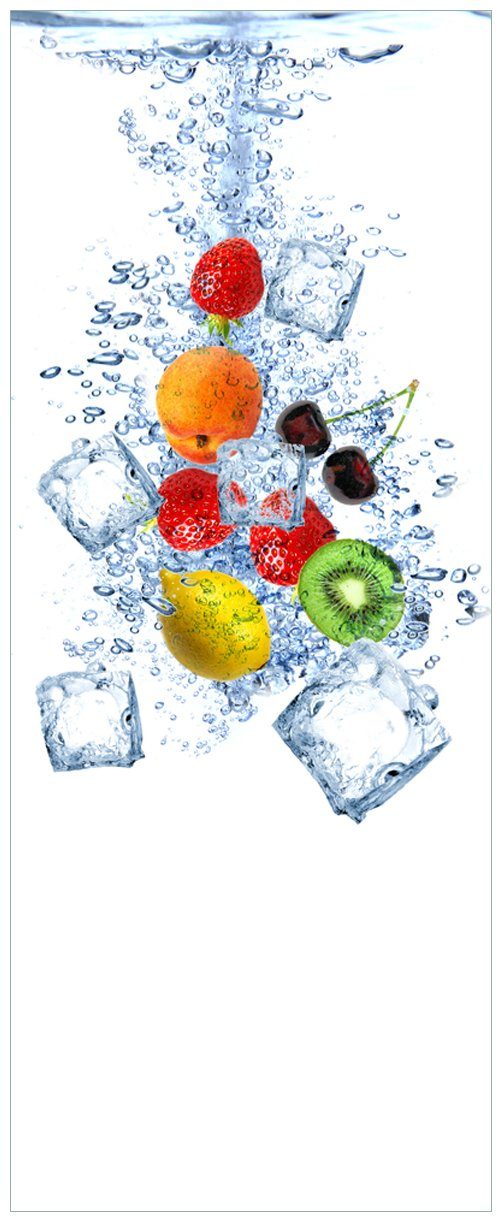 Wallario Wandfolie, Obst-Eiswürfel-Mix im Wasser mit günstig online kaufen