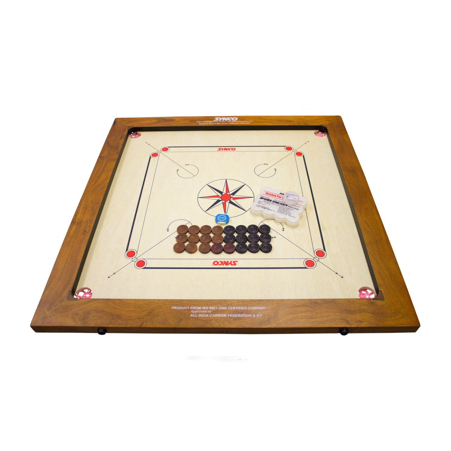 GICO Spielesammlung, Carrom Board Synco Professional Turnier 74x74 Spielfäche - 2980