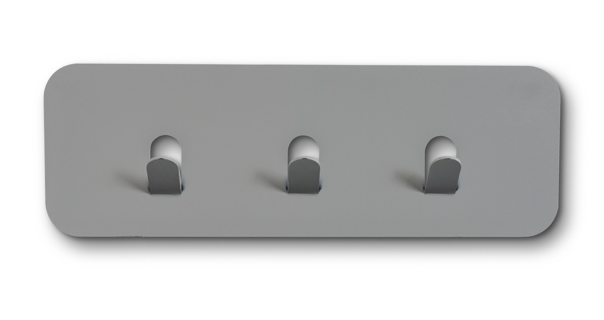M2 Kollektion Garderobenleiste 3 Haken, in grau, Metall - 30x10x3cm (BxHxT)