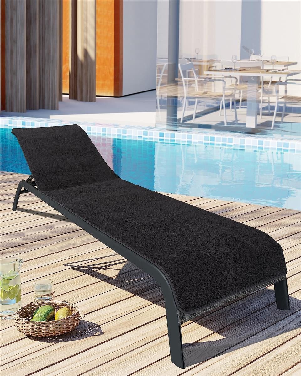 Laynenburg Liegenauflage Frottee Schonbezug aus 100% Baumwolle für Gartenliege, (2 St), Sonnenliege - Liegenbezug mit Umschlag für Standliege in 75x200 cm