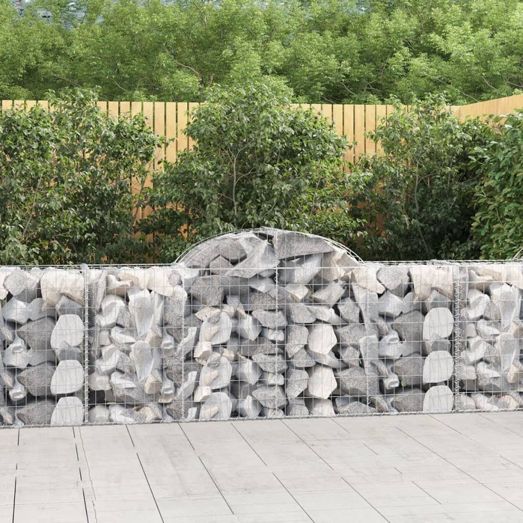 vidaXL Blumentopf Gabionen mit Hochbogen 6 Stk. 200x50x80/100 cm Verzinktes Eisen (6 St)