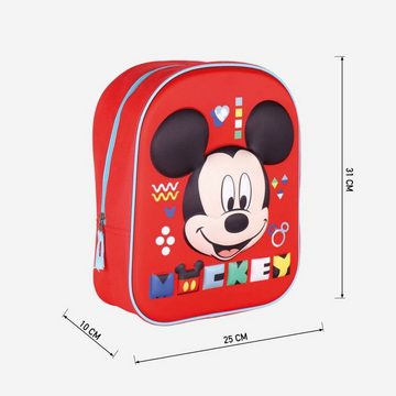 Disney Mickey Mouse Rucksack Mickey mouse Kinder Rucksack Mickey Mouse Rot 25 x 31 x 10 cm