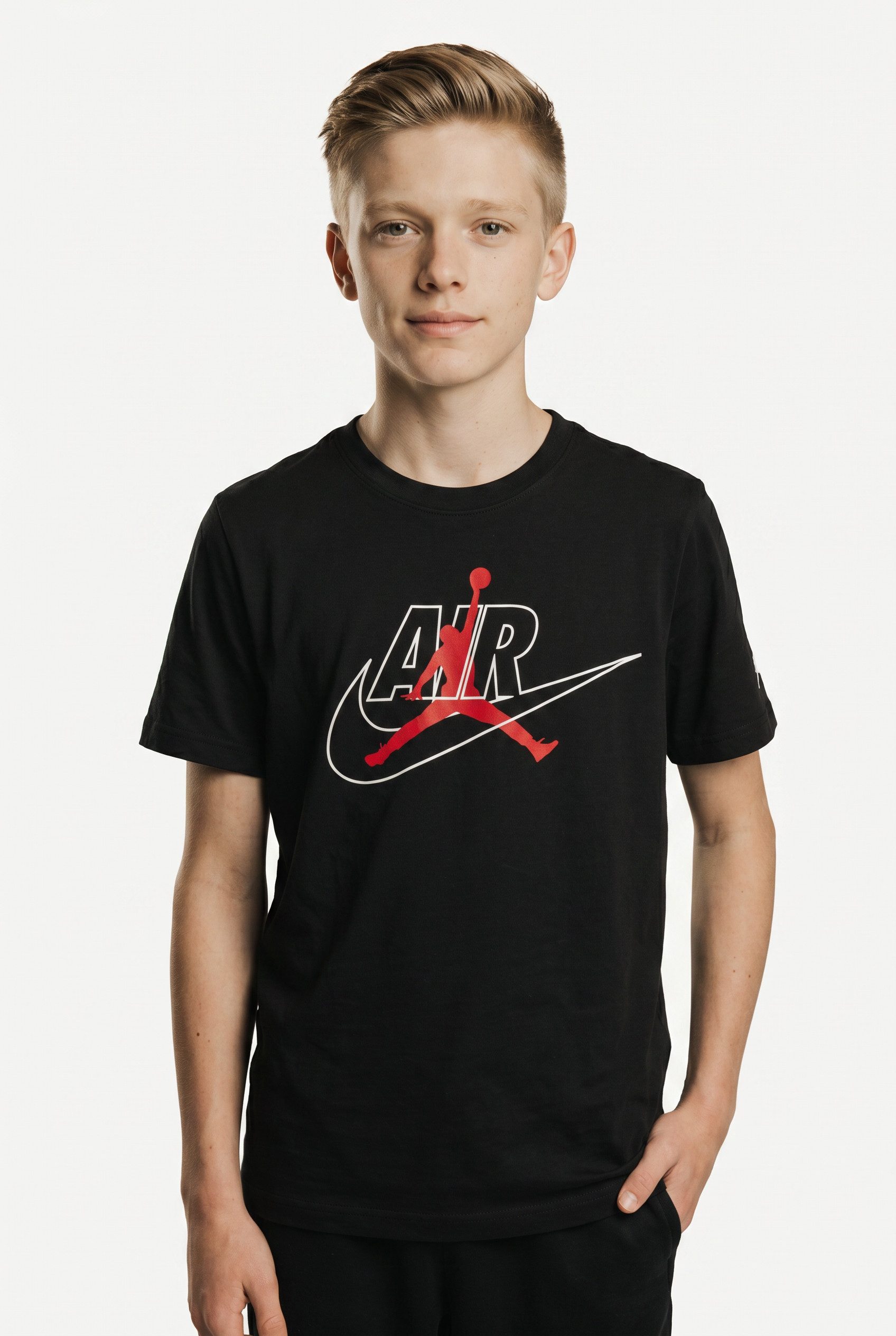 Jordan T-Shirt AIR SWOOSH JM SS TEE mit markantem Jumpman-über-Swoosh-Motiv, Kurzarmdesign
