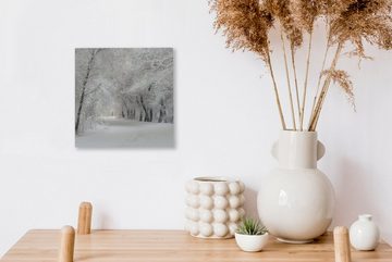 OneMillionCanvasses® Leinwandbild Bäume - Schnee - Winter, (1 St), Leinwand Bilder für Wohnzimmer Schlafzimmer